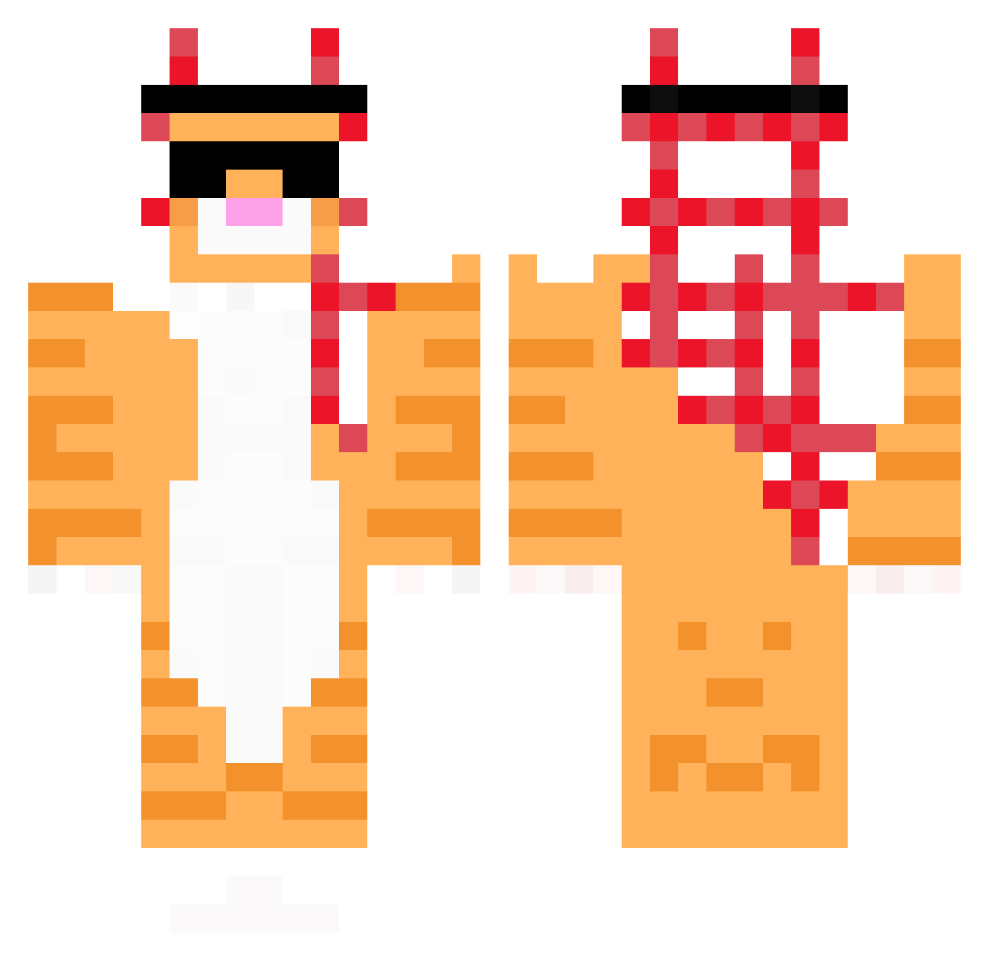 Vecty_ Minecraft skin, front and back view