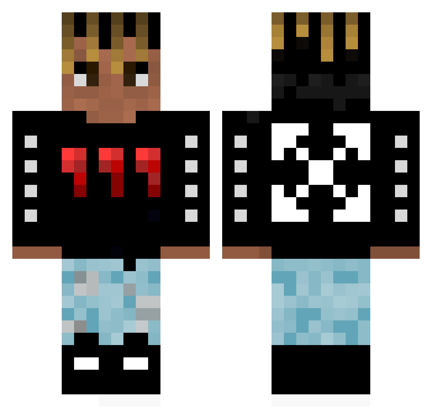 drek1N Minecraft skin, front and back view