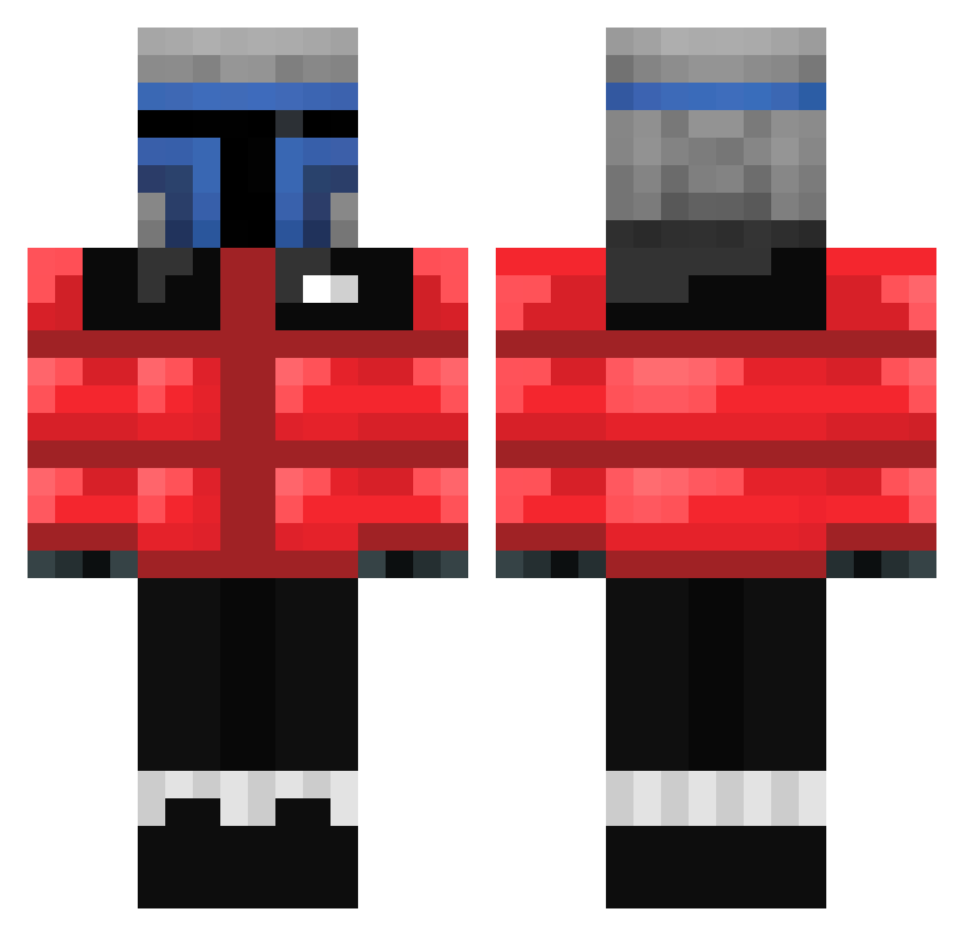 LaunchCodeZ Minecraft skin, front and back view
