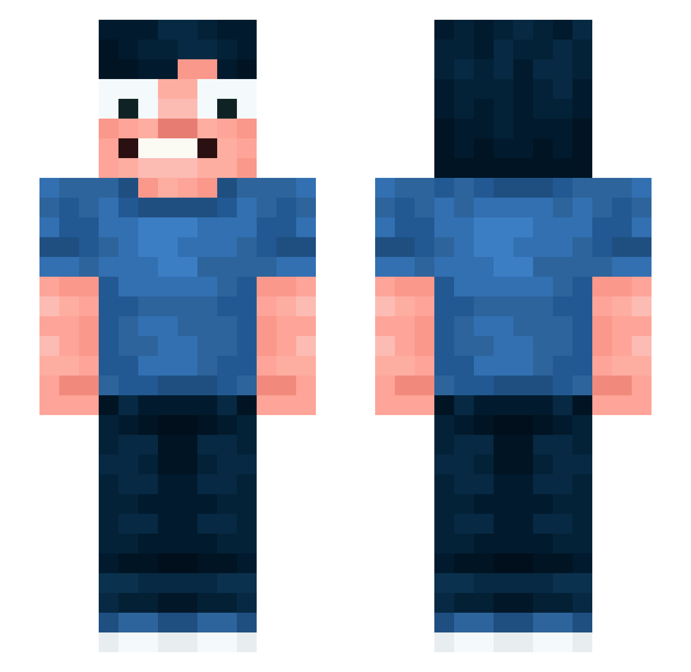 se3be3 Minecraft skin, front and back view