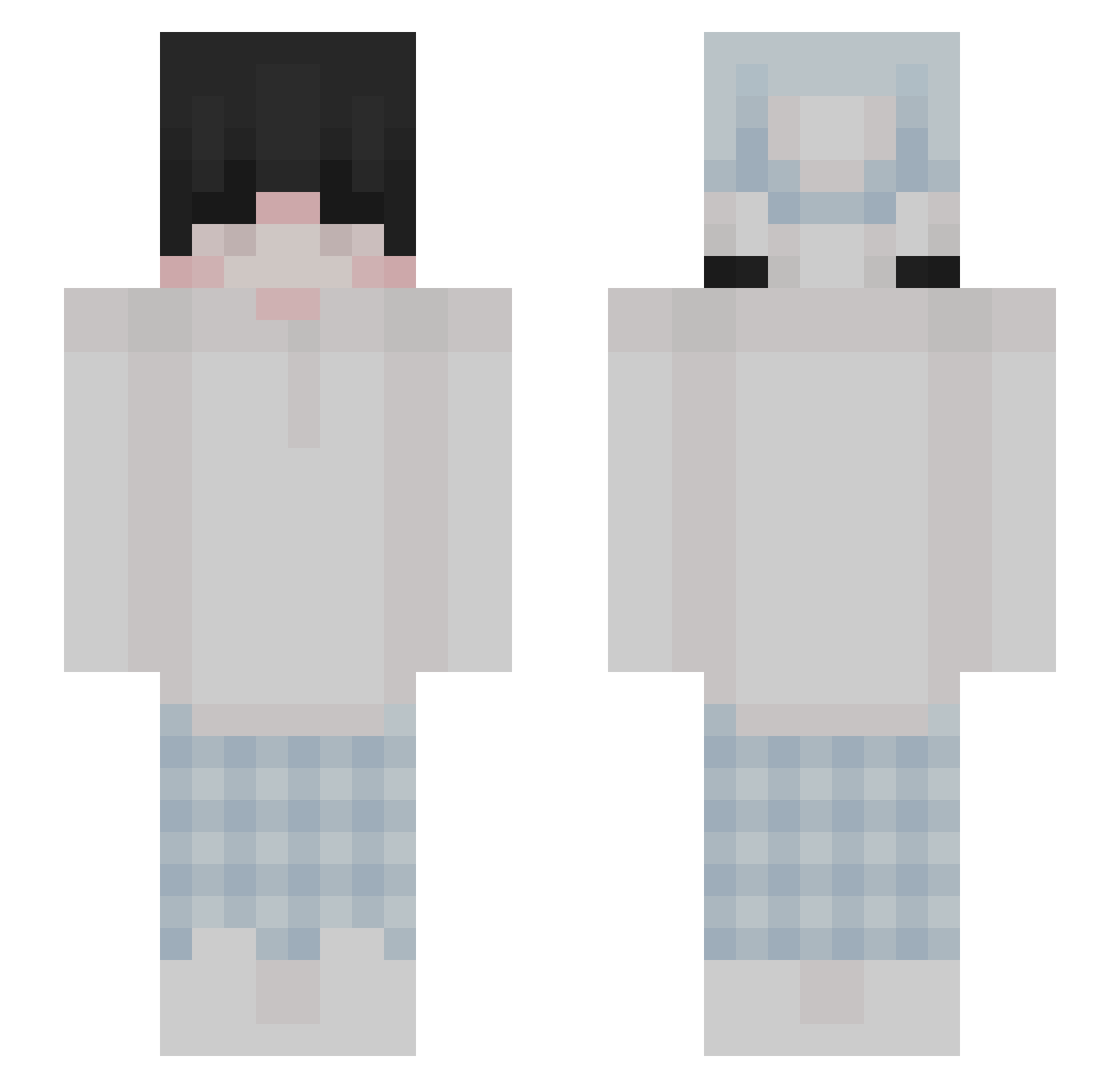 Meekkah Minecraft skin, front and back view
