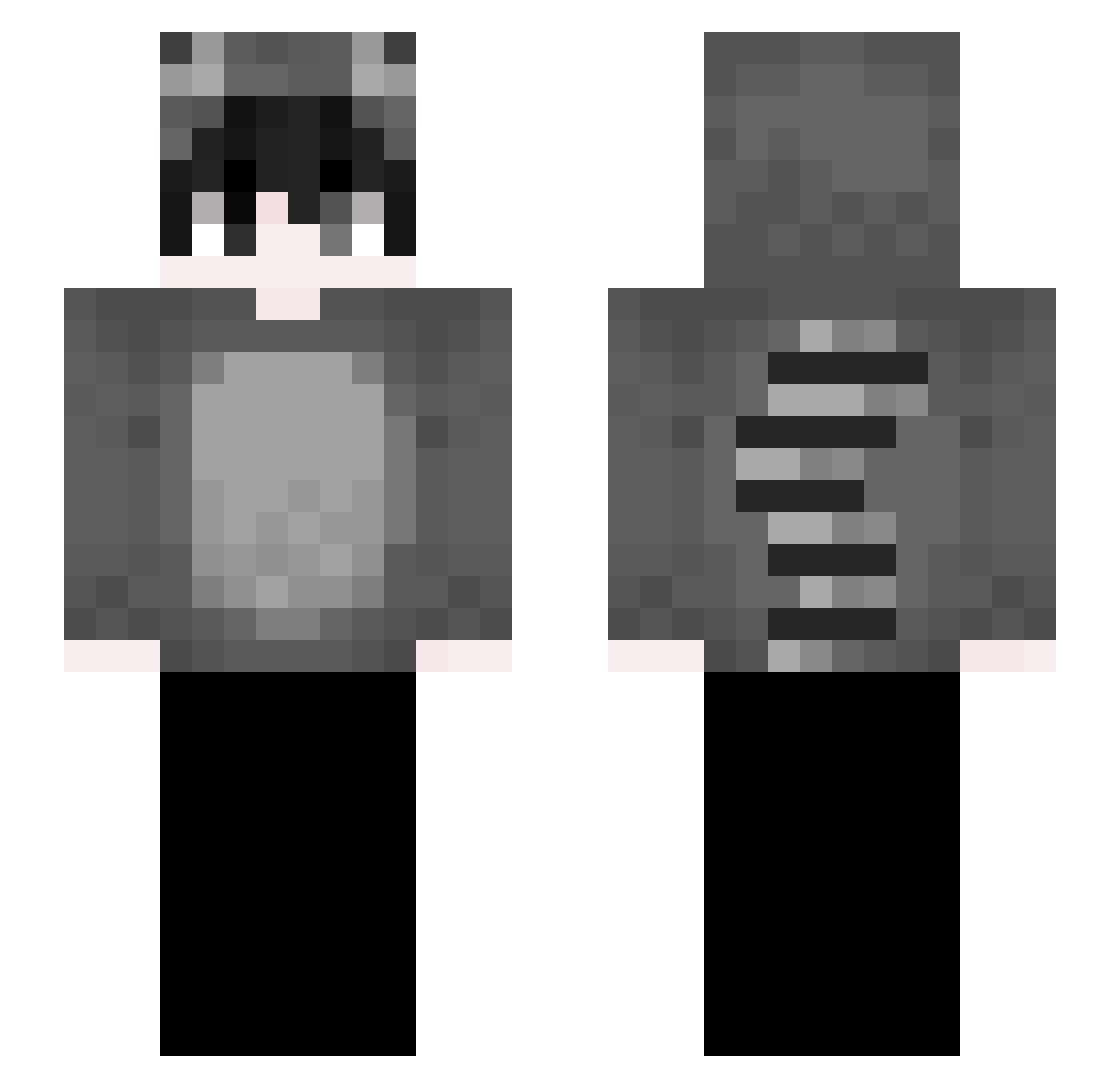 Unbeatable Minecraft skin, front and back view