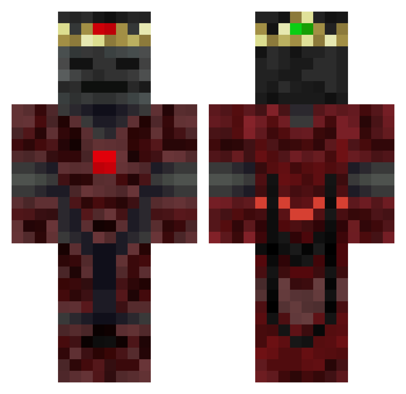 Narsai Minecraft skin, front and back view