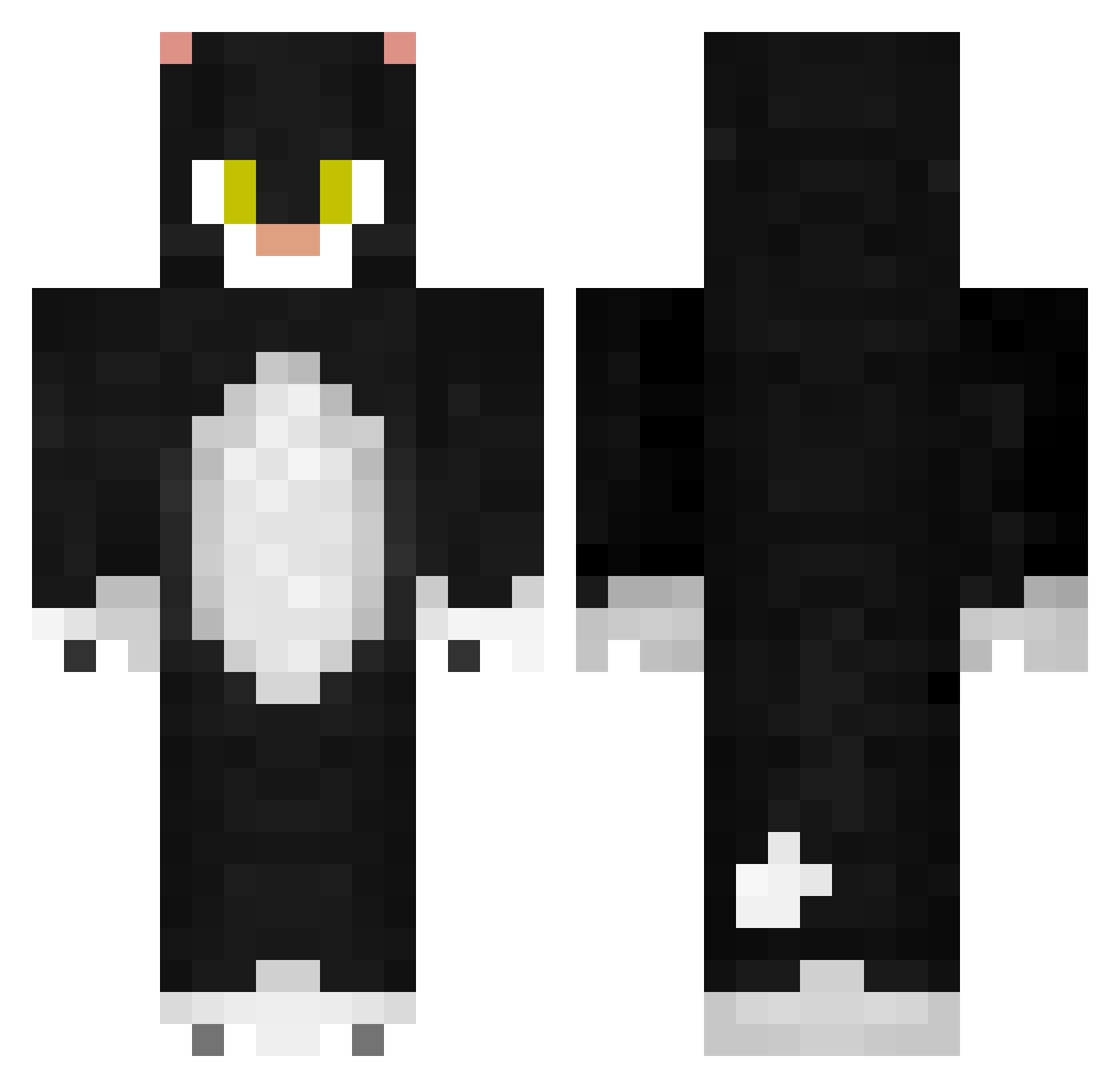 HlupyKocur Minecraft skin, front and back view