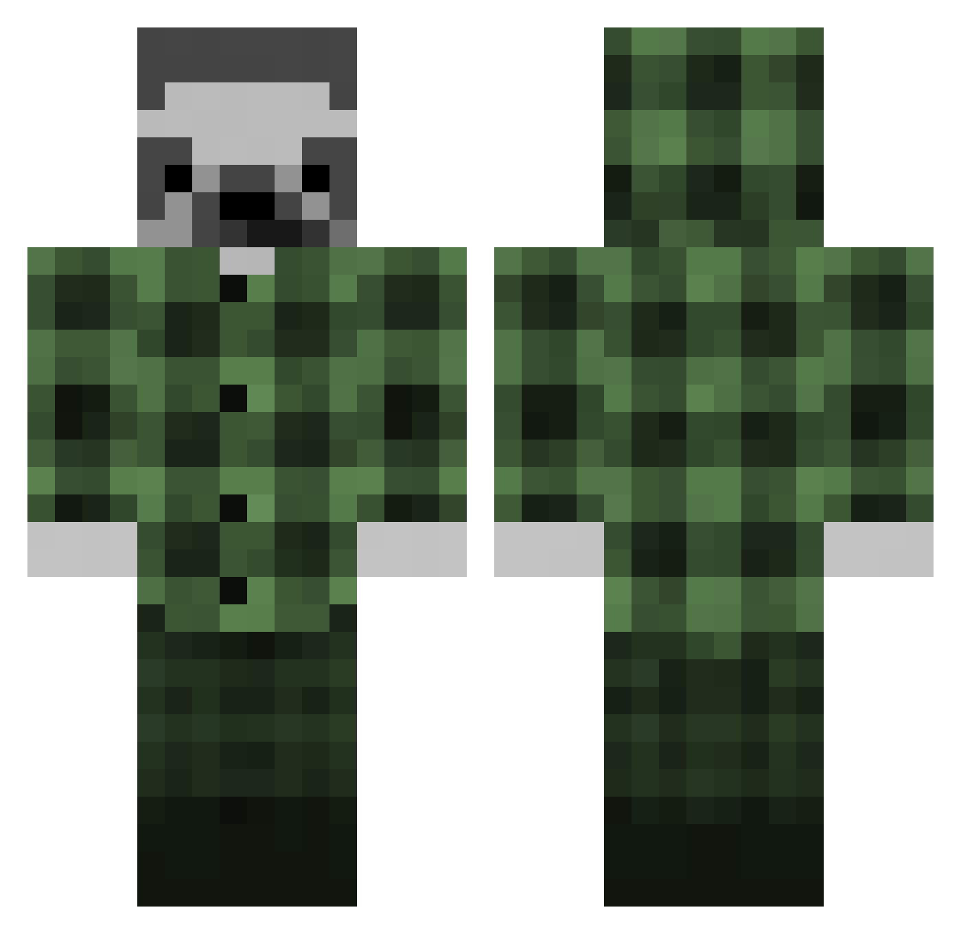 FaultierGamer Minecraft skin, front and back view