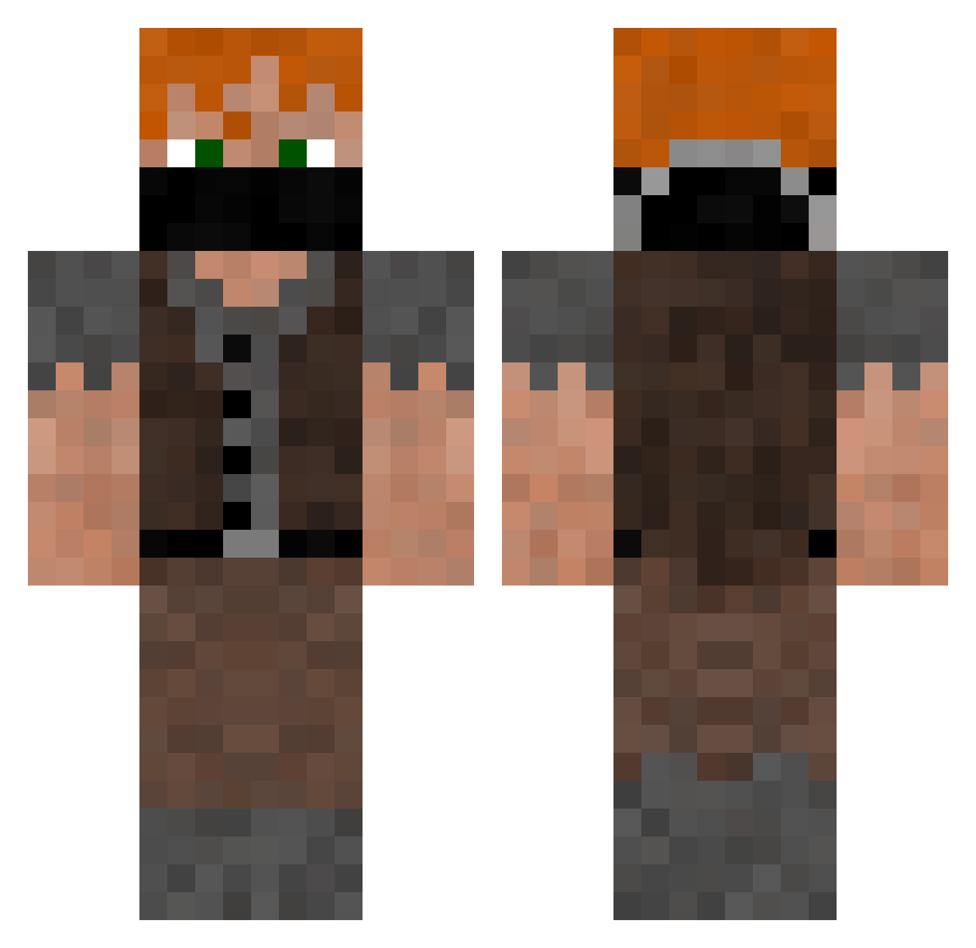 blyaster Minecraft skin, front and back view