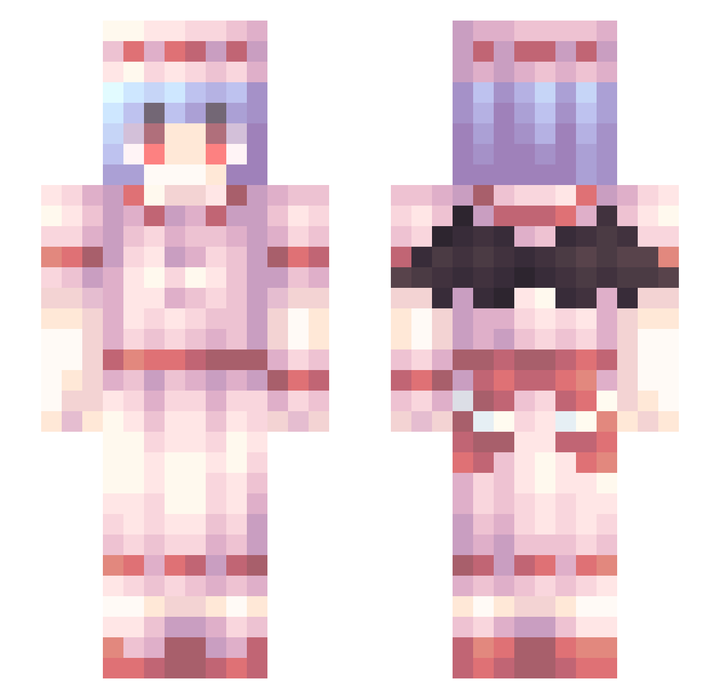 The_NightRain Minecraft skin, front and back view