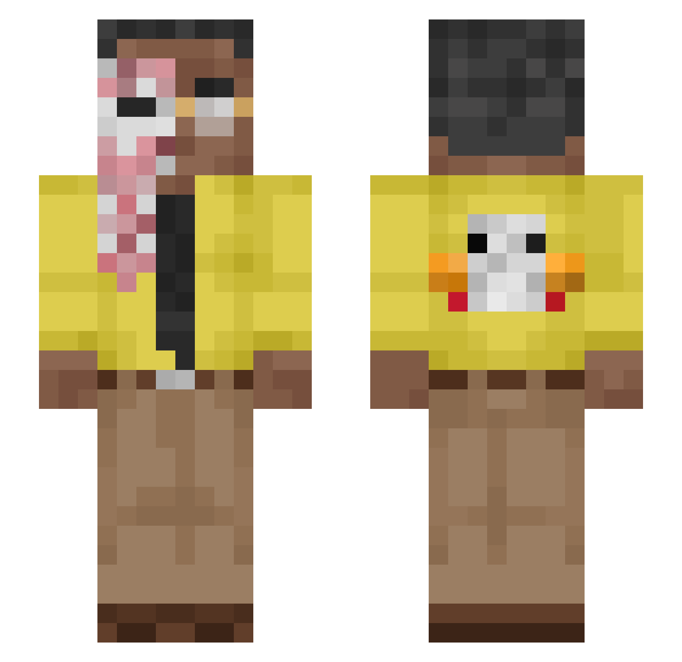 YotamHM Minecraft skin, front and back view