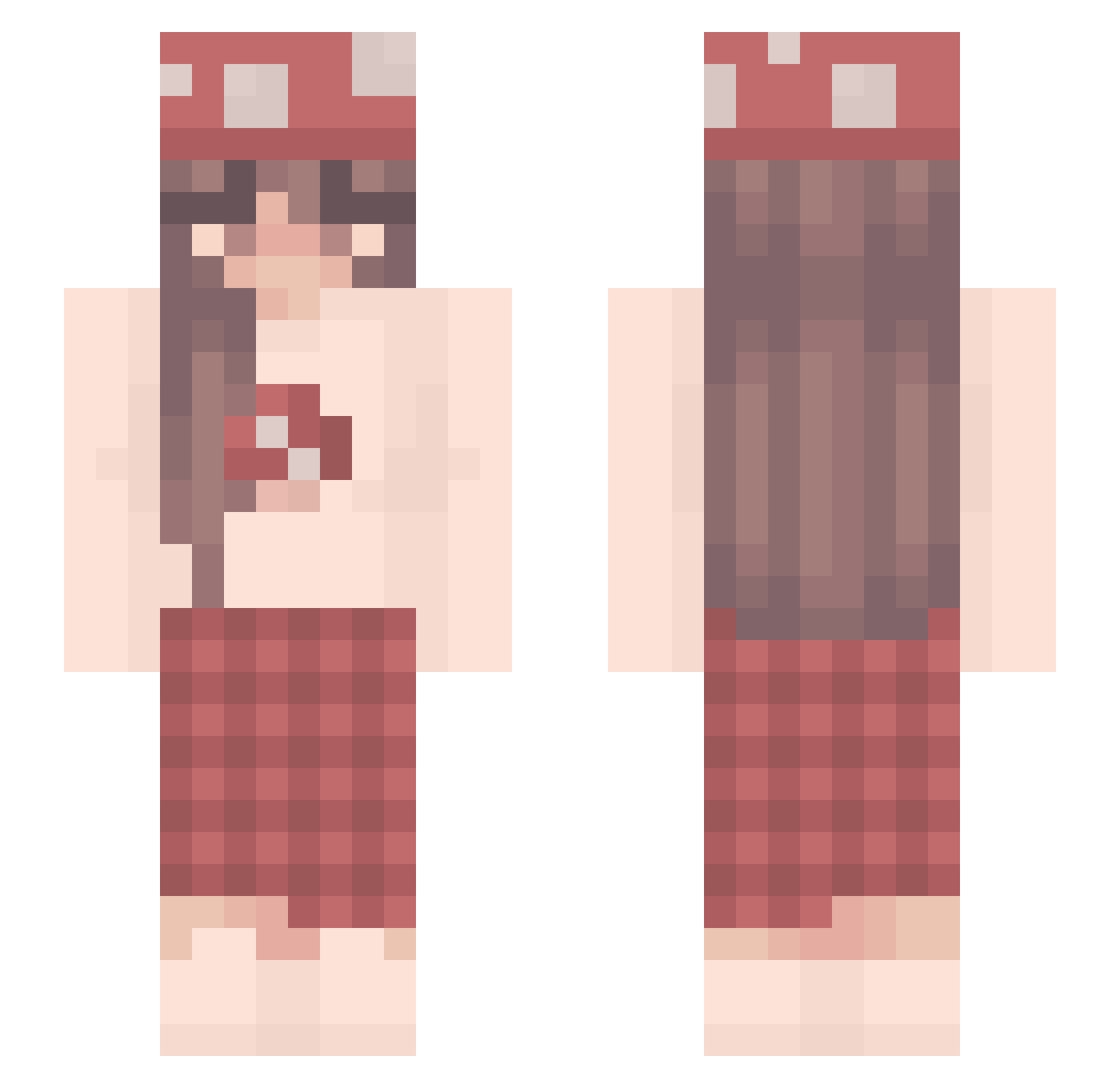 Emi075 Minecraft skin, front and back view