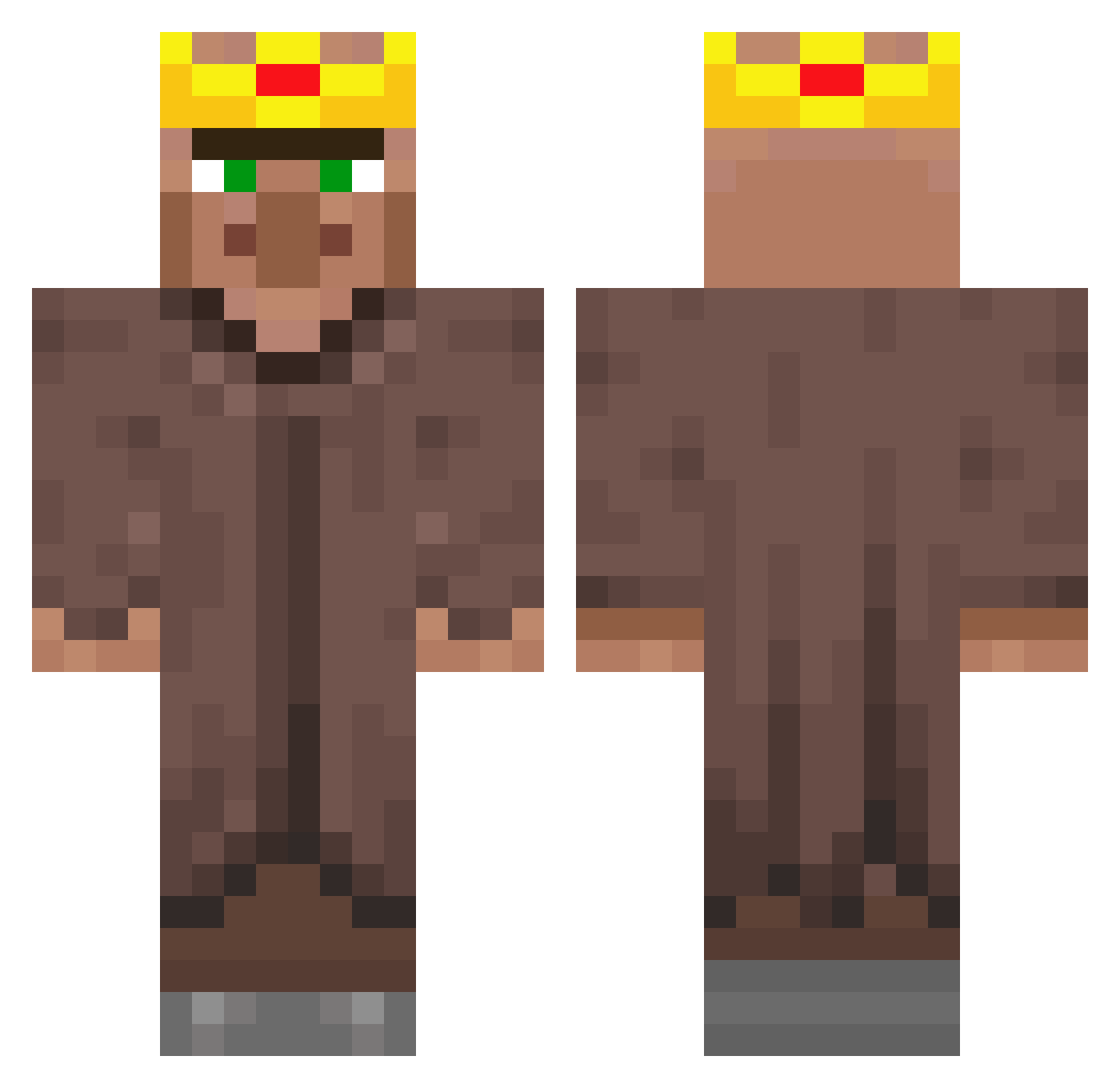 harrisonfan Minecraft skin, front and back view