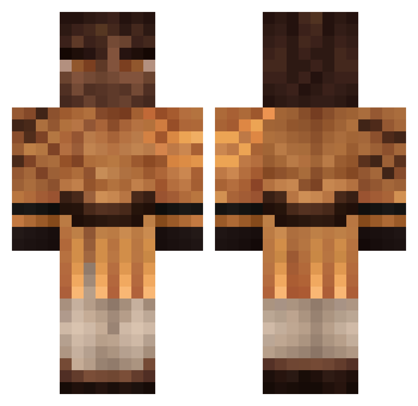 5eaweed Minecraft skin, front and back view