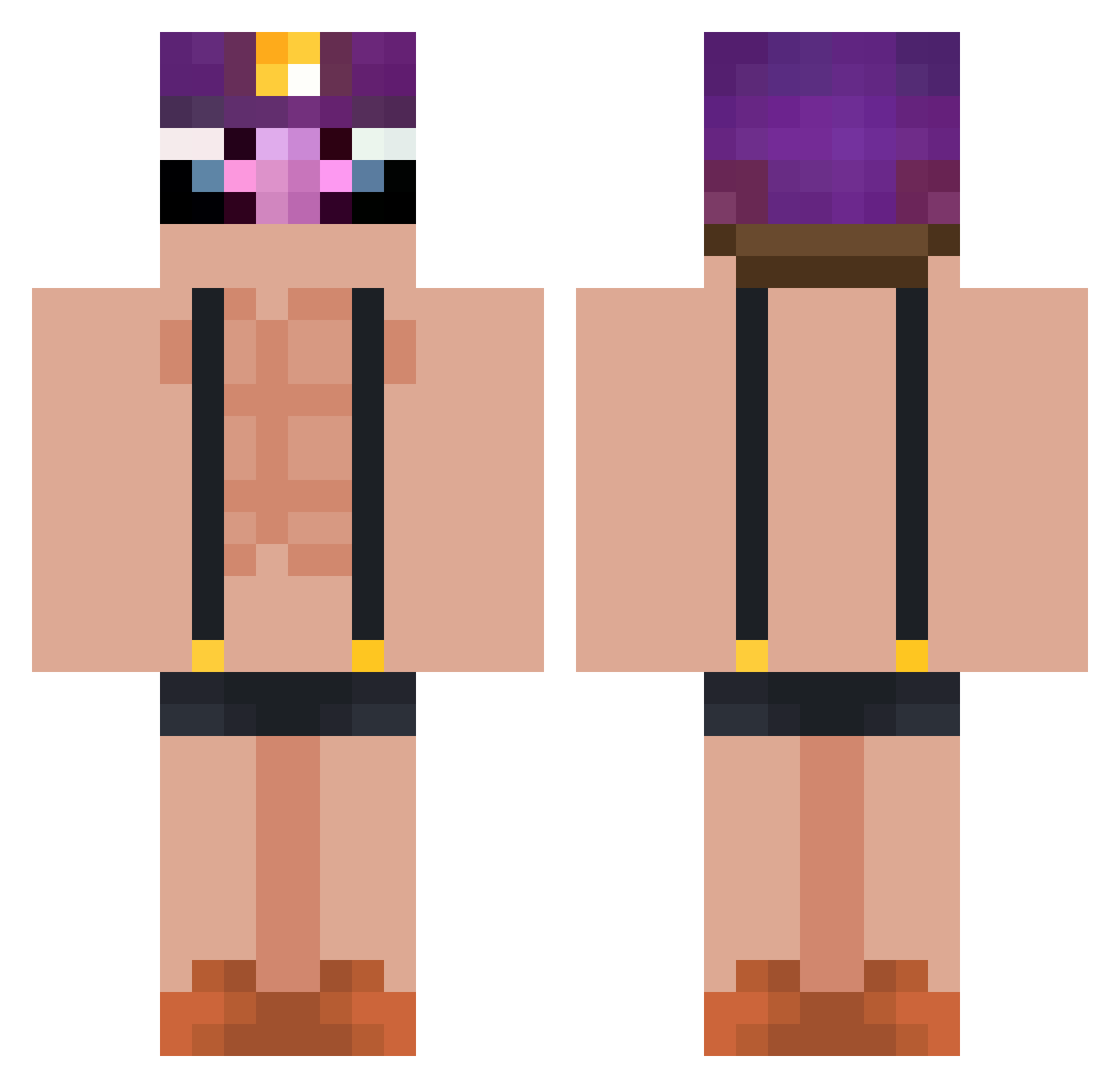 Stretch504 Minecraft skin, front and back view