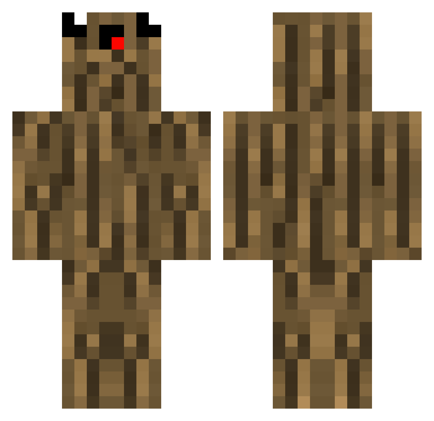 Klopfholz Minecraft skin, front and back view