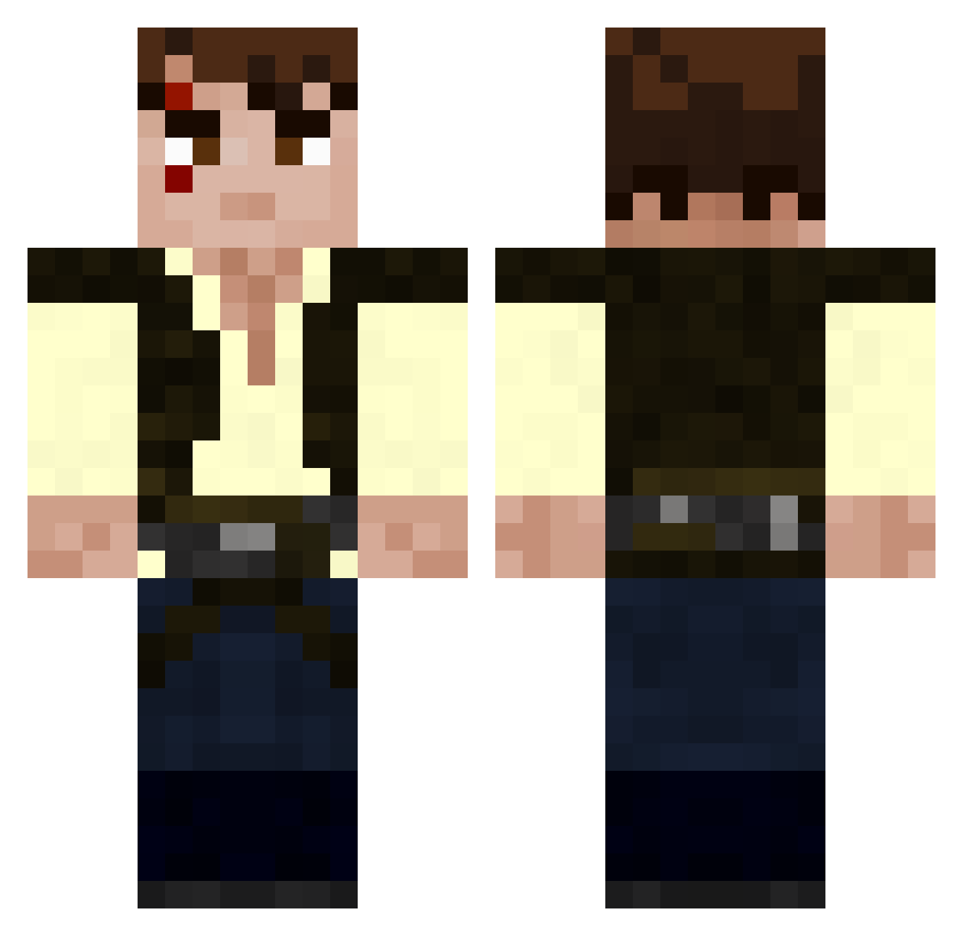 Dubbins Minecraft skin, front and back view