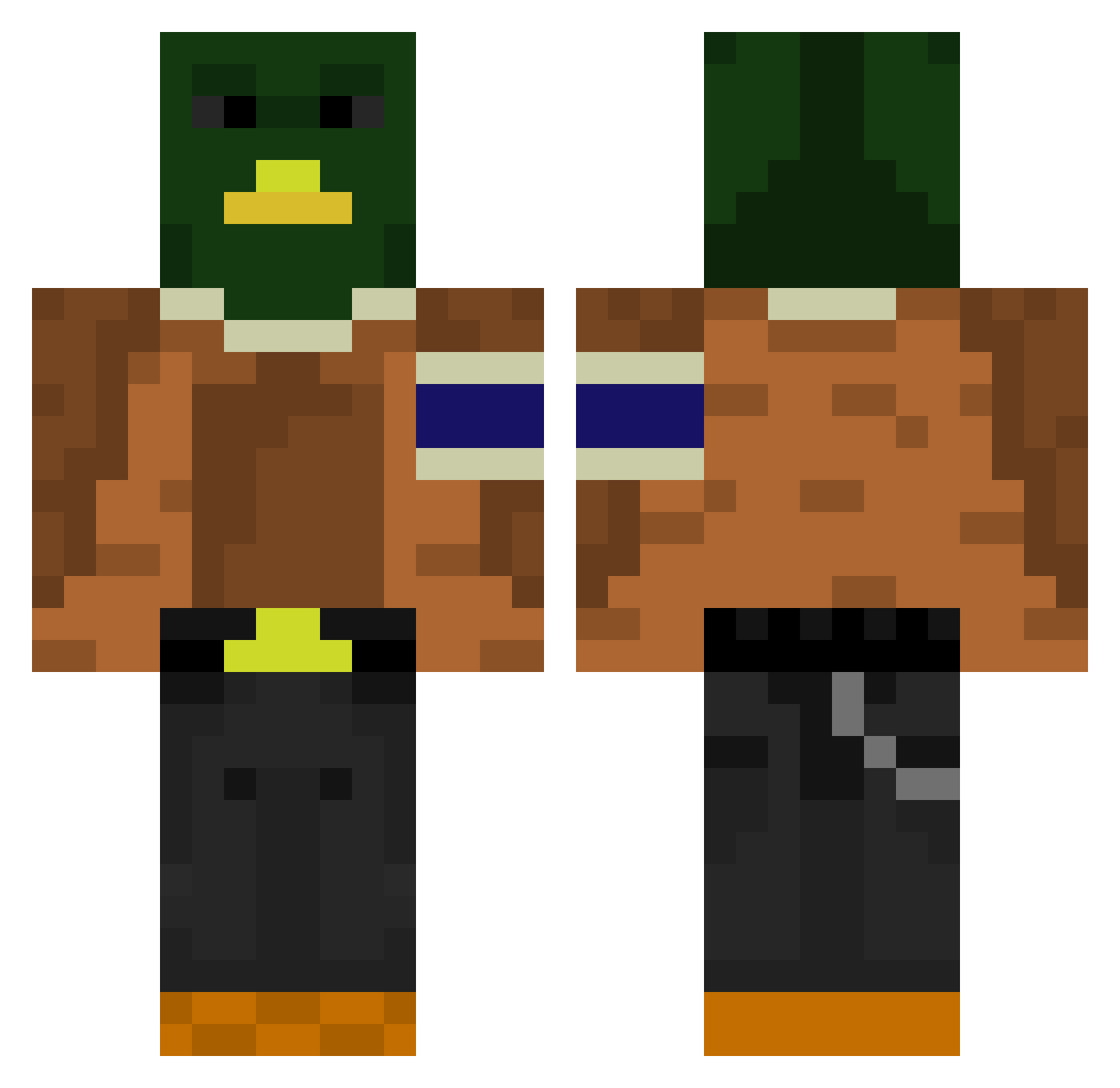 Zero_Code_Exc Minecraft skin, front and back view