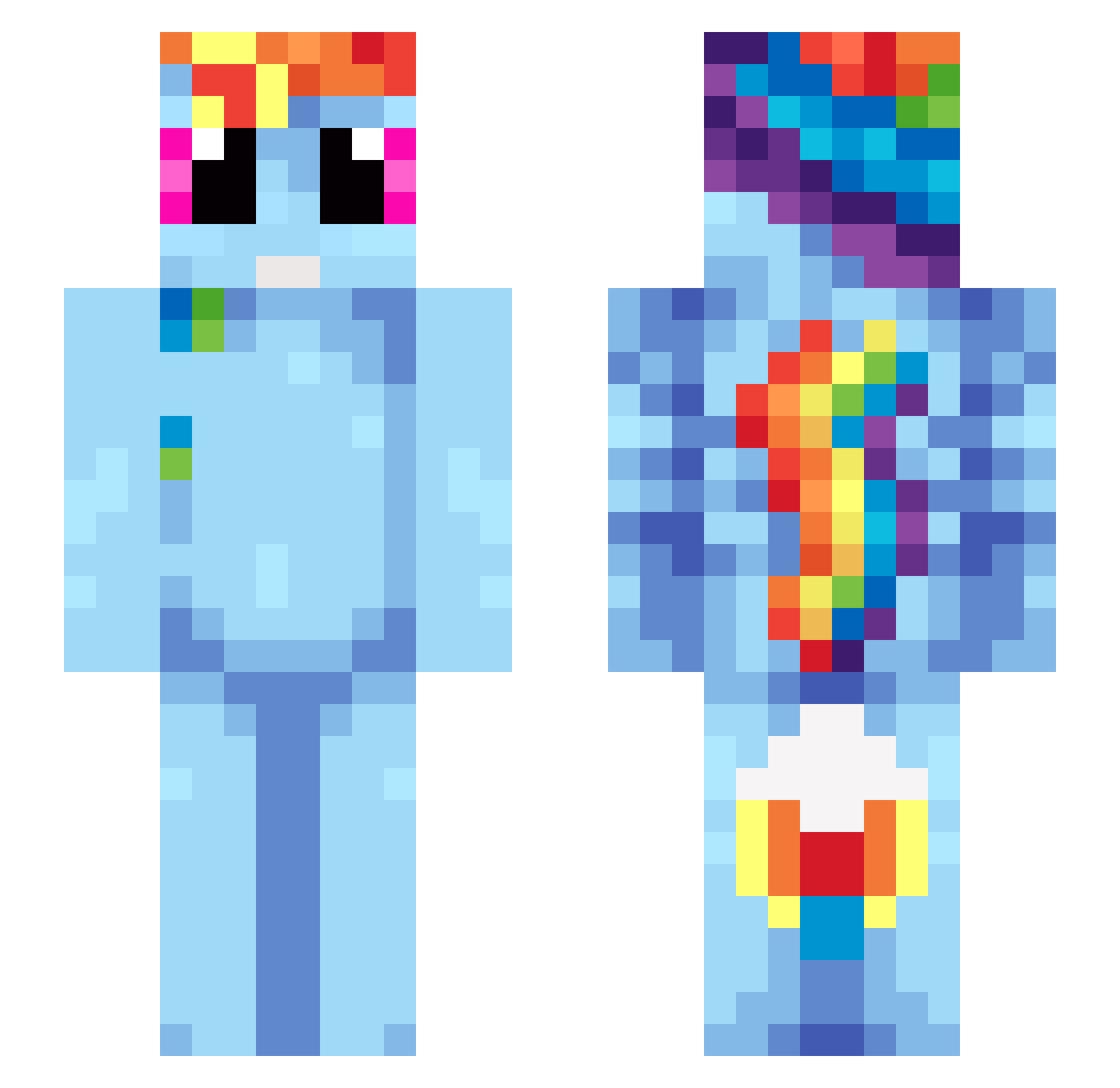 HiHiHiGirl Minecraft skin, front and back view