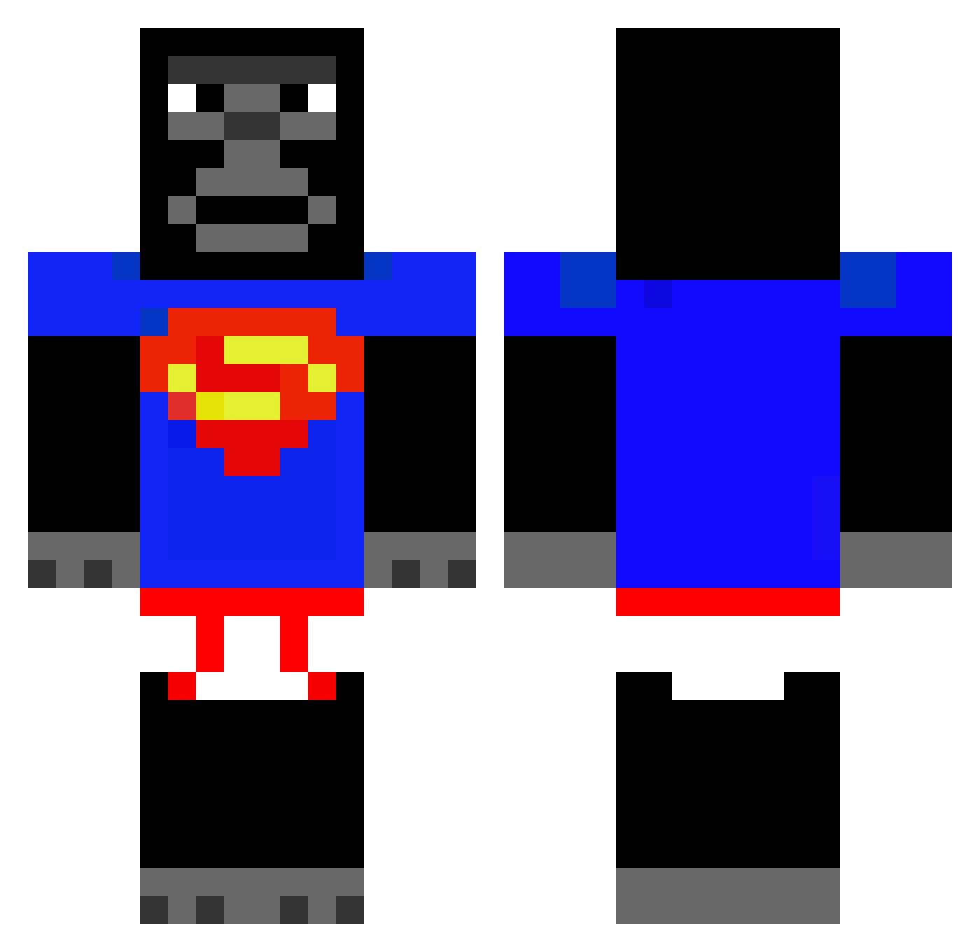 Tembalk Minecraft skin, front and back view
