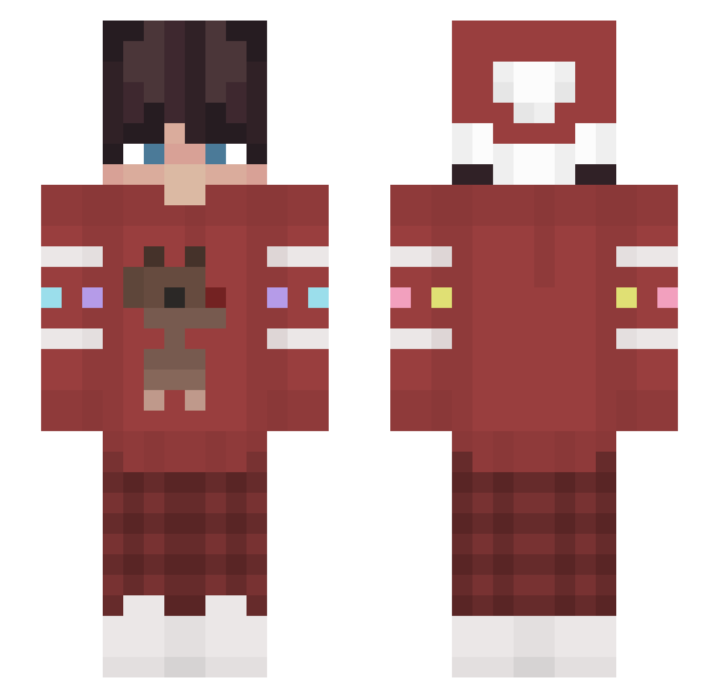 Koorav Minecraft skin, front and back view