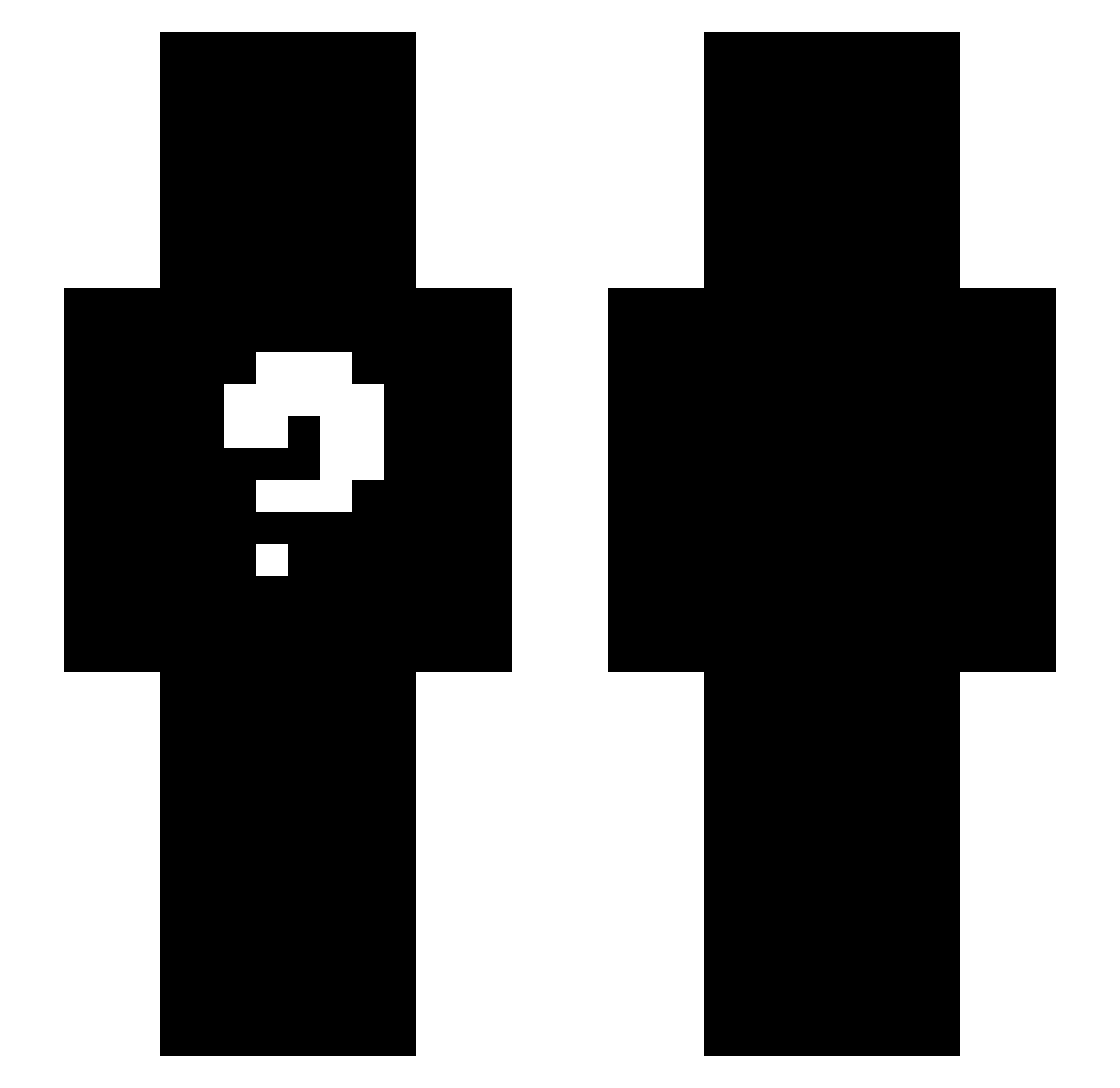 meatman Minecraft skin, front and back view