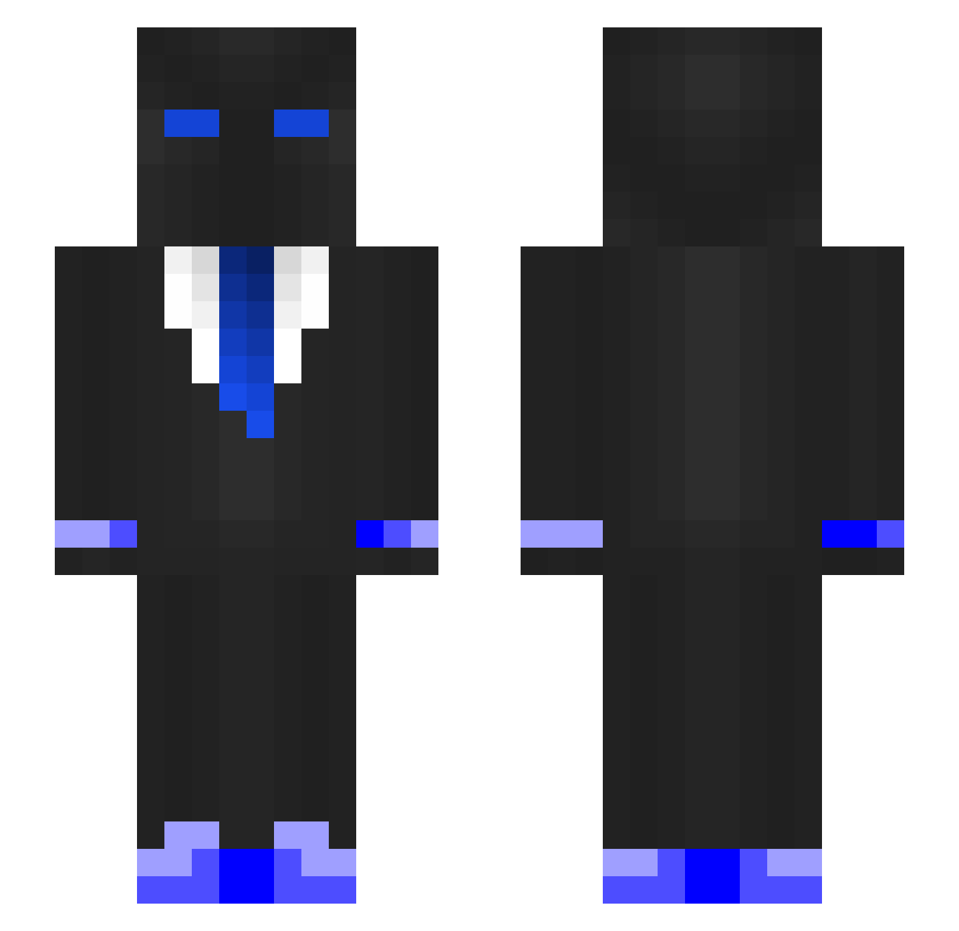 TyJG Minecraft skin, front and back view