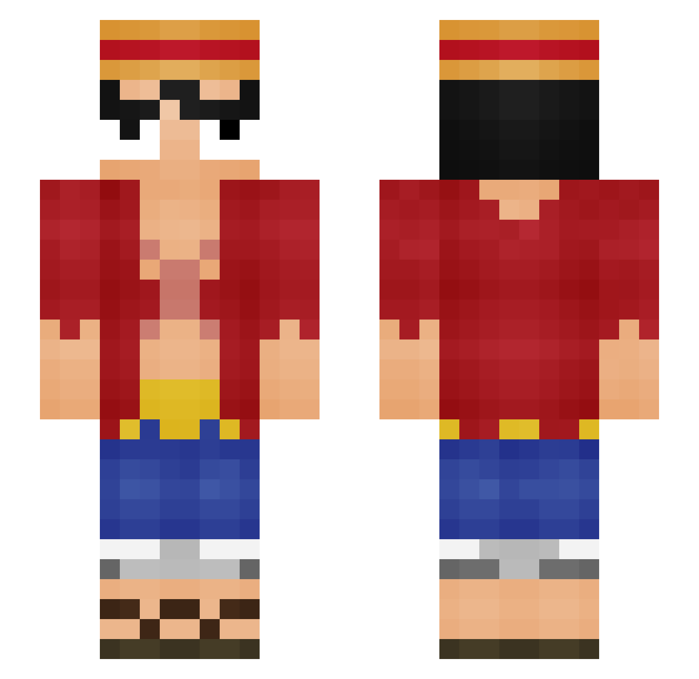 fpeo Minecraft skin, front and back view