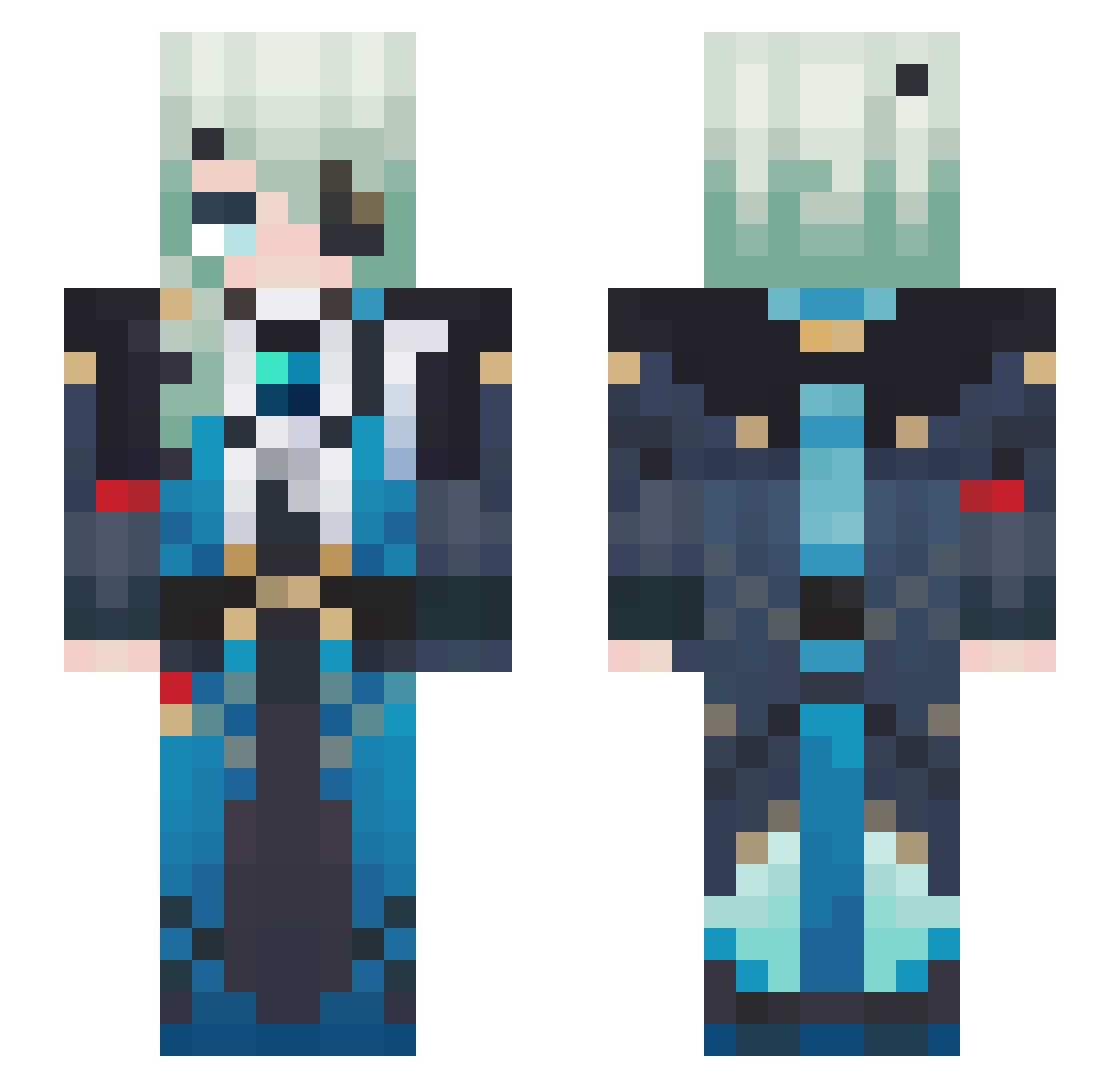 wcarl_ Minecraft skin, front and back view