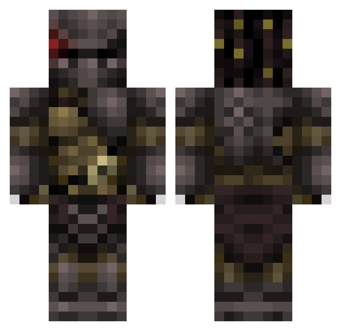 Achilles Minecraft skin, front and back view