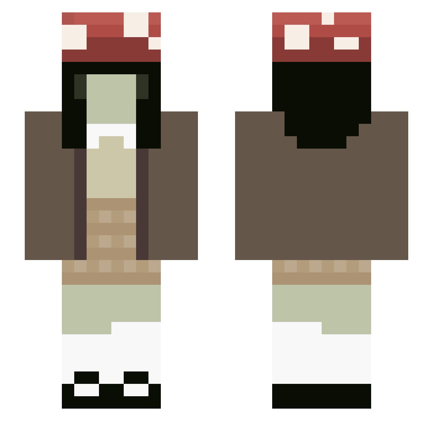 woodshogg Minecraft skin, front and back view
