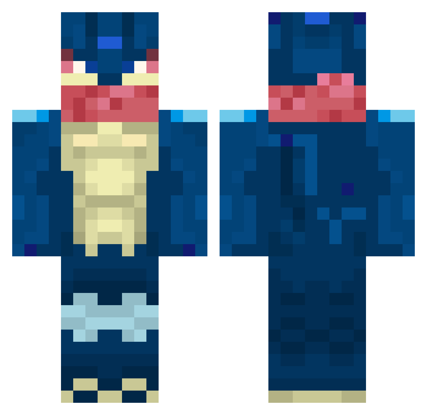 riQlacsT Minecraft skin, front and back view