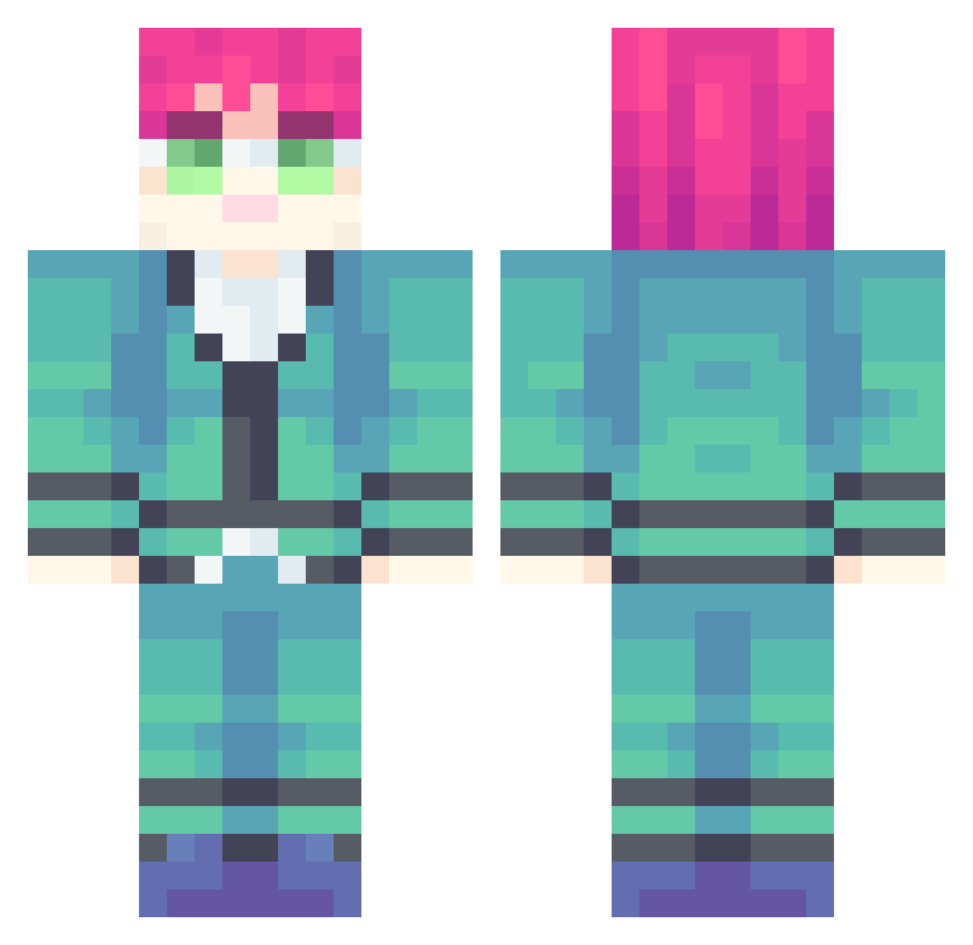 Pacific8900 Minecraft skin, front and back view