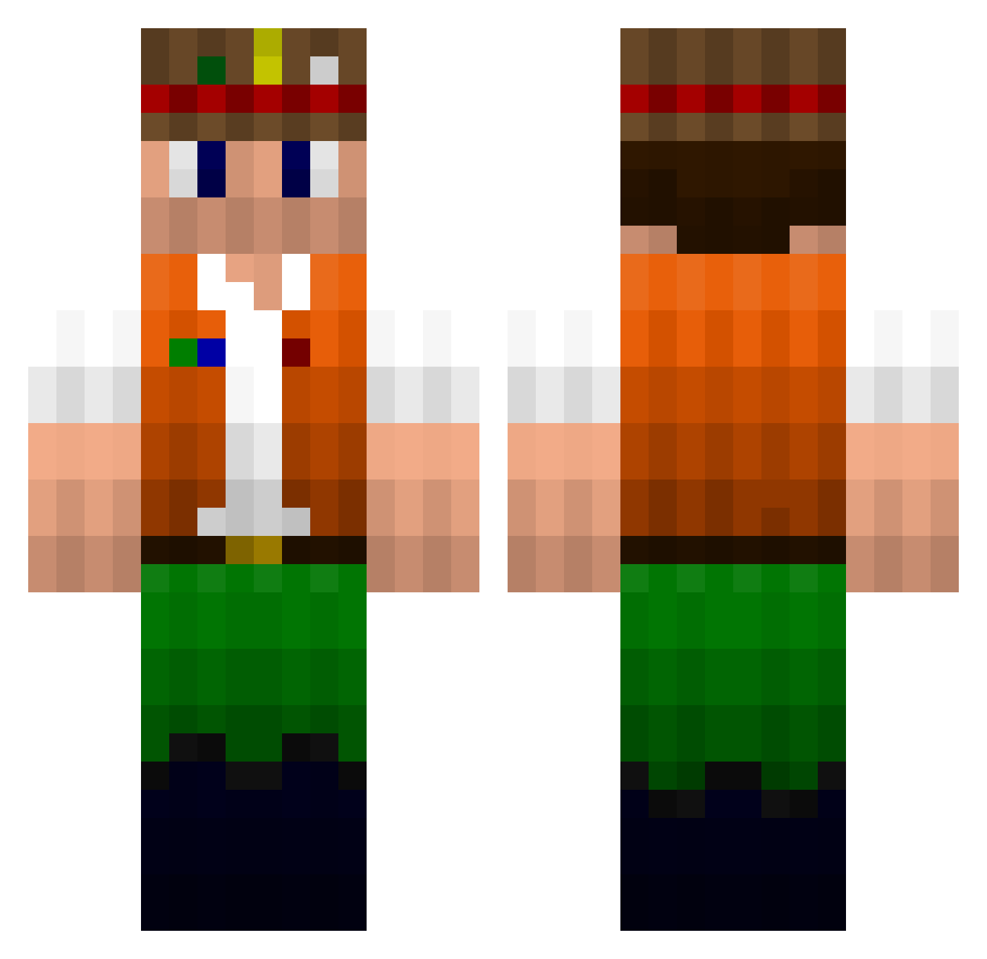 MiroAegis Minecraft skin, front and back view