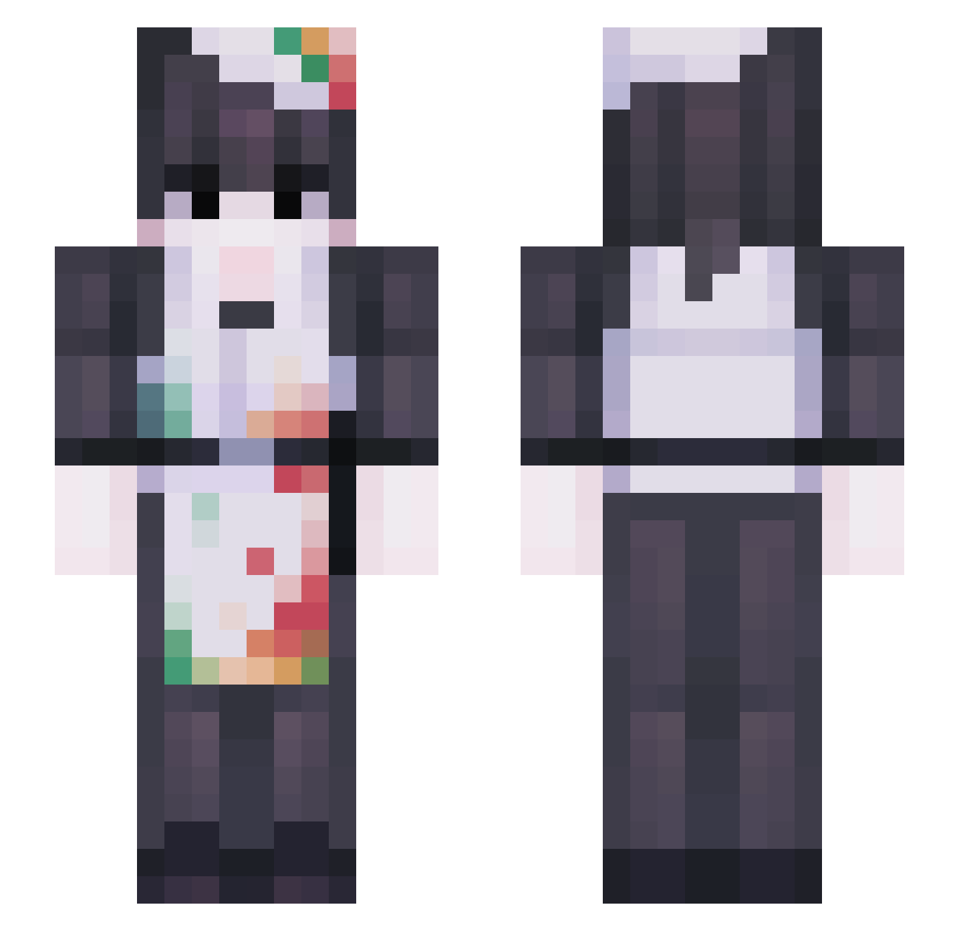 lolnacho Minecraft skin, front and back view