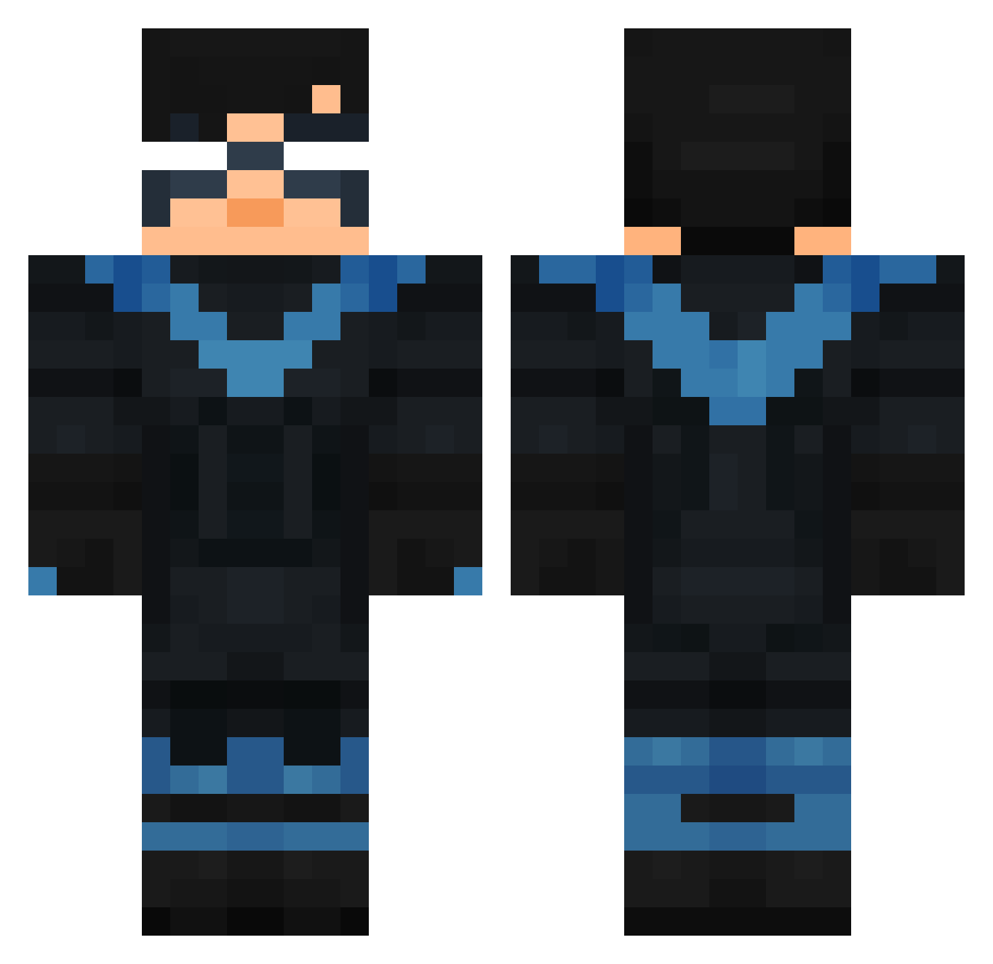 SparrowGrass Minecraft skin, front and back view