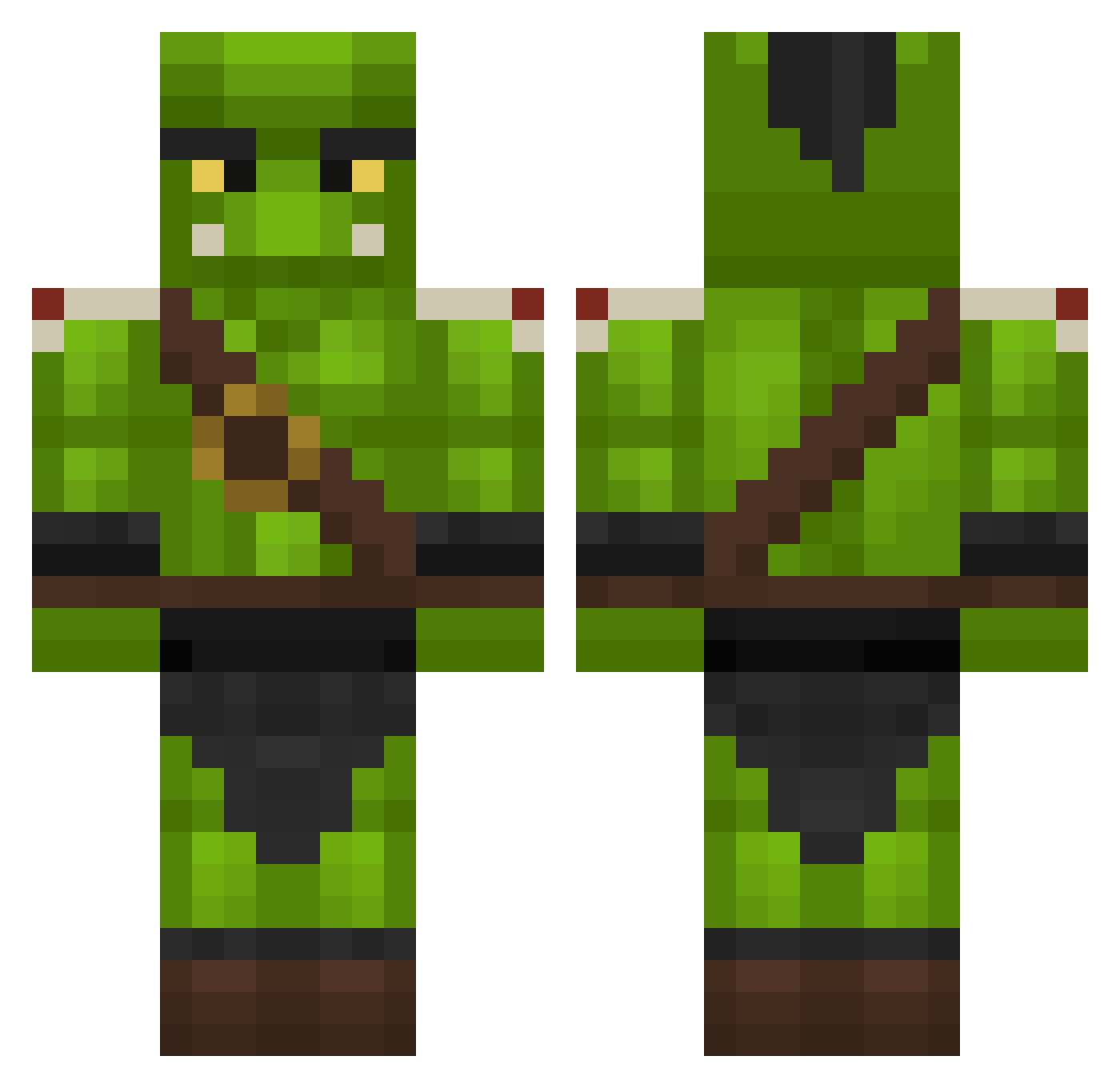 kcw5000 Minecraft skin, front and back view