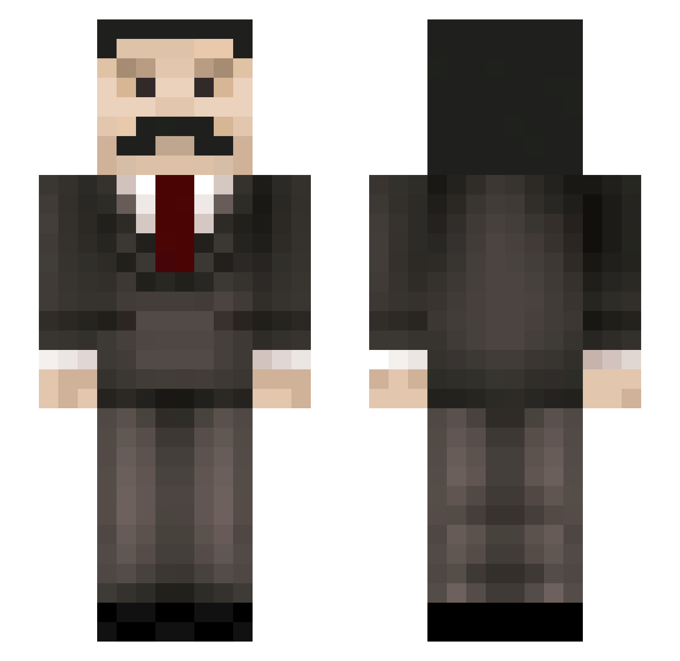 Openings1 Minecraft skin, front and back view