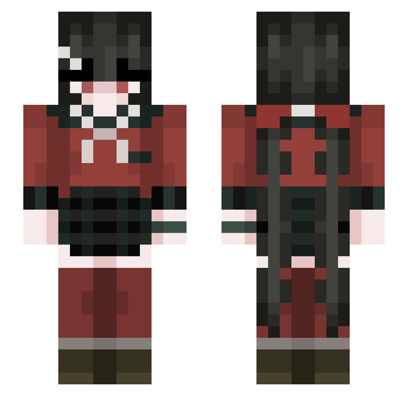 anthaha Minecraft skin, front and back view