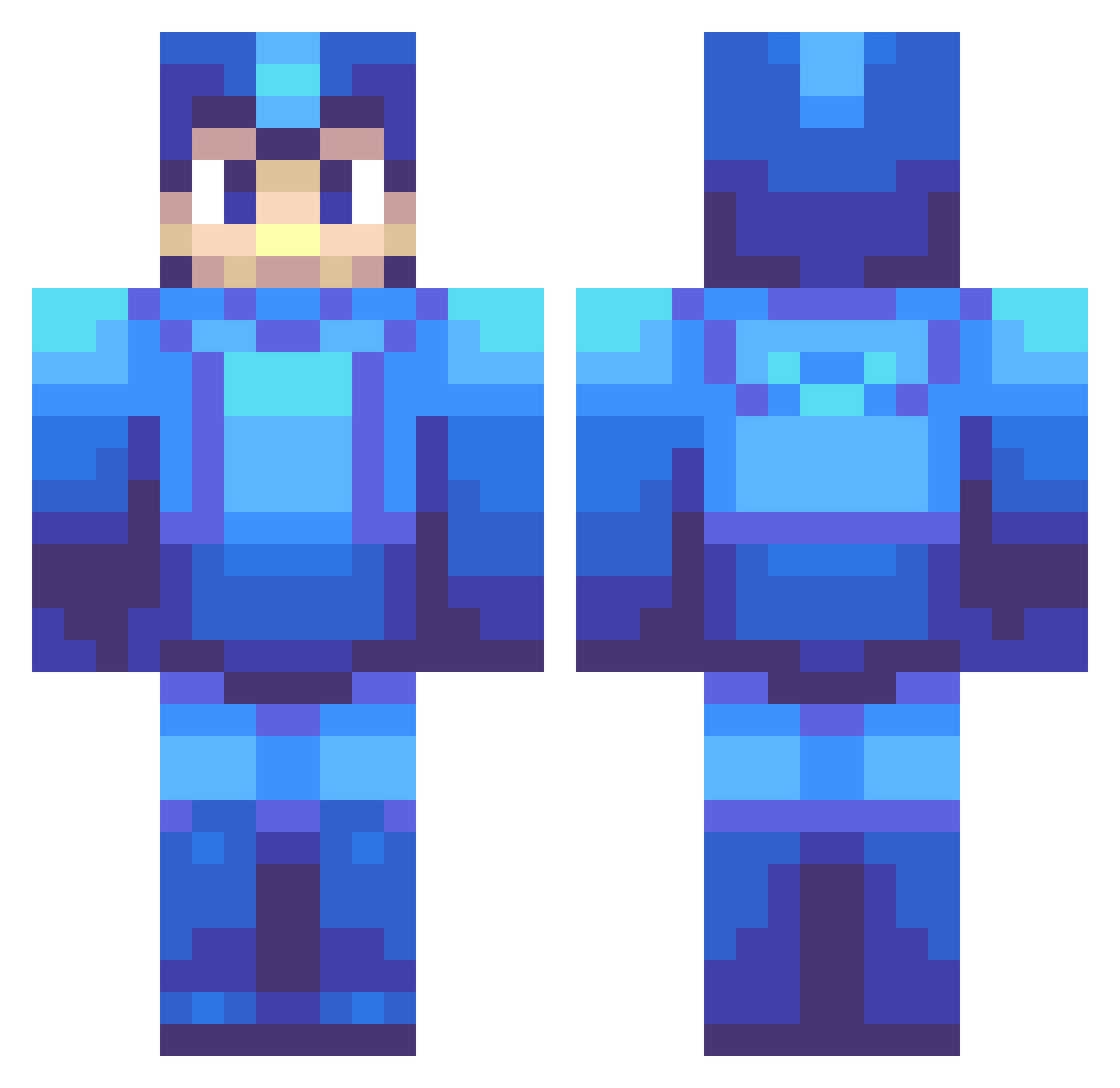 Zyroh17 Minecraft skin, front and back view