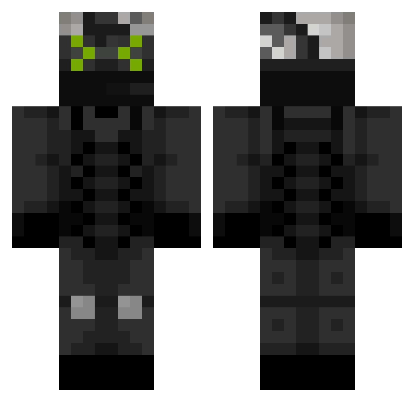 Panpsychism Minecraft skin, front and back view