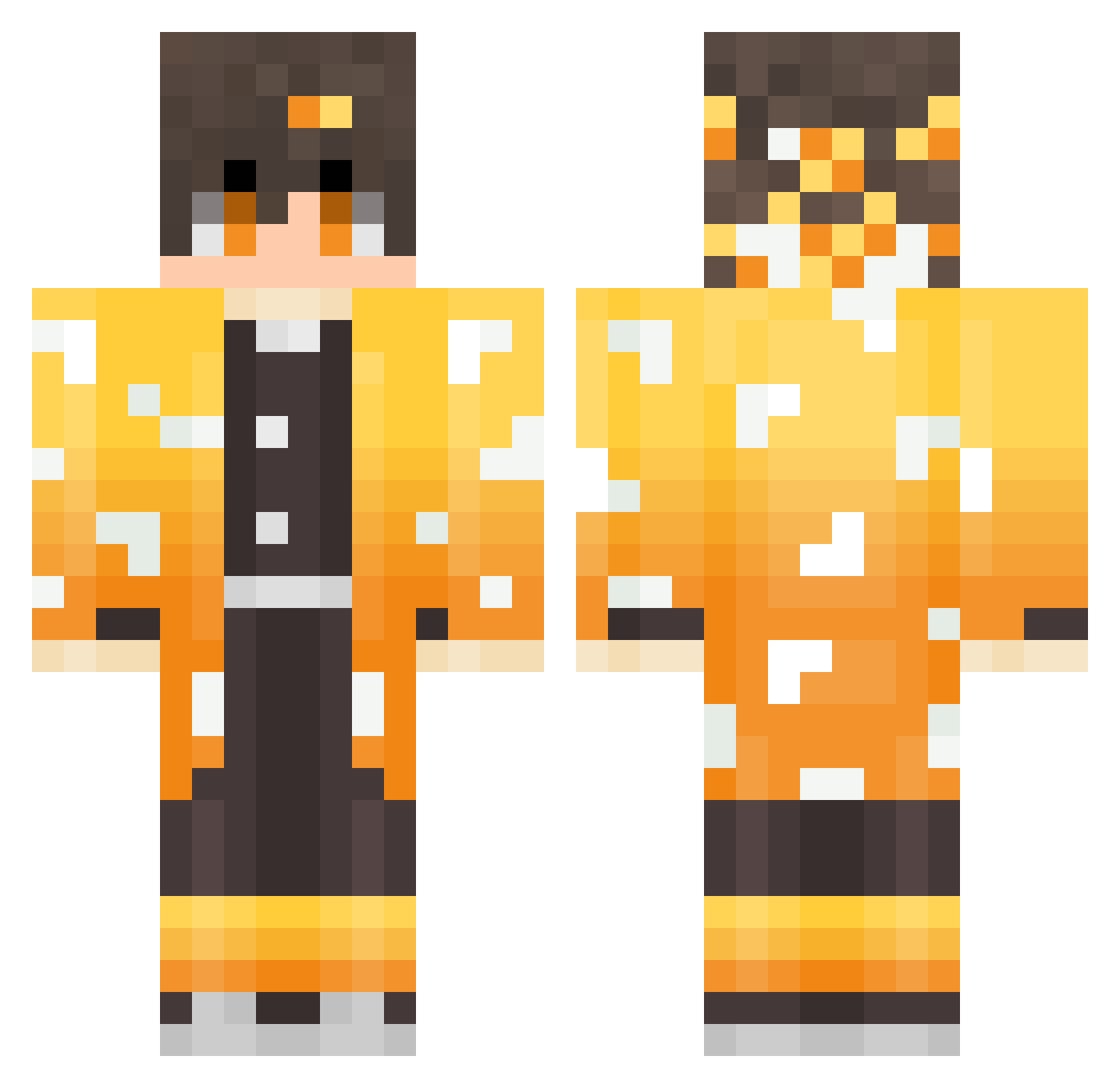 Choinka_ExE Minecraft skin, front and back view