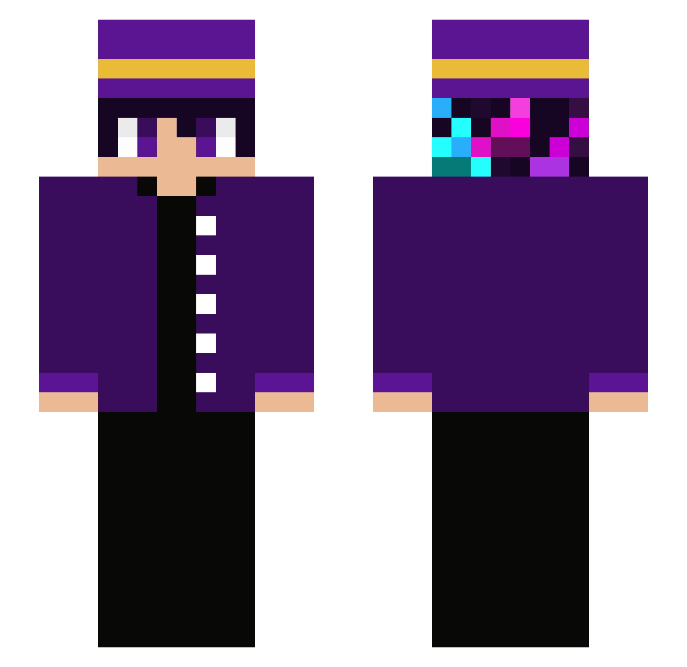 Finso_ Minecraft skin, front and back view