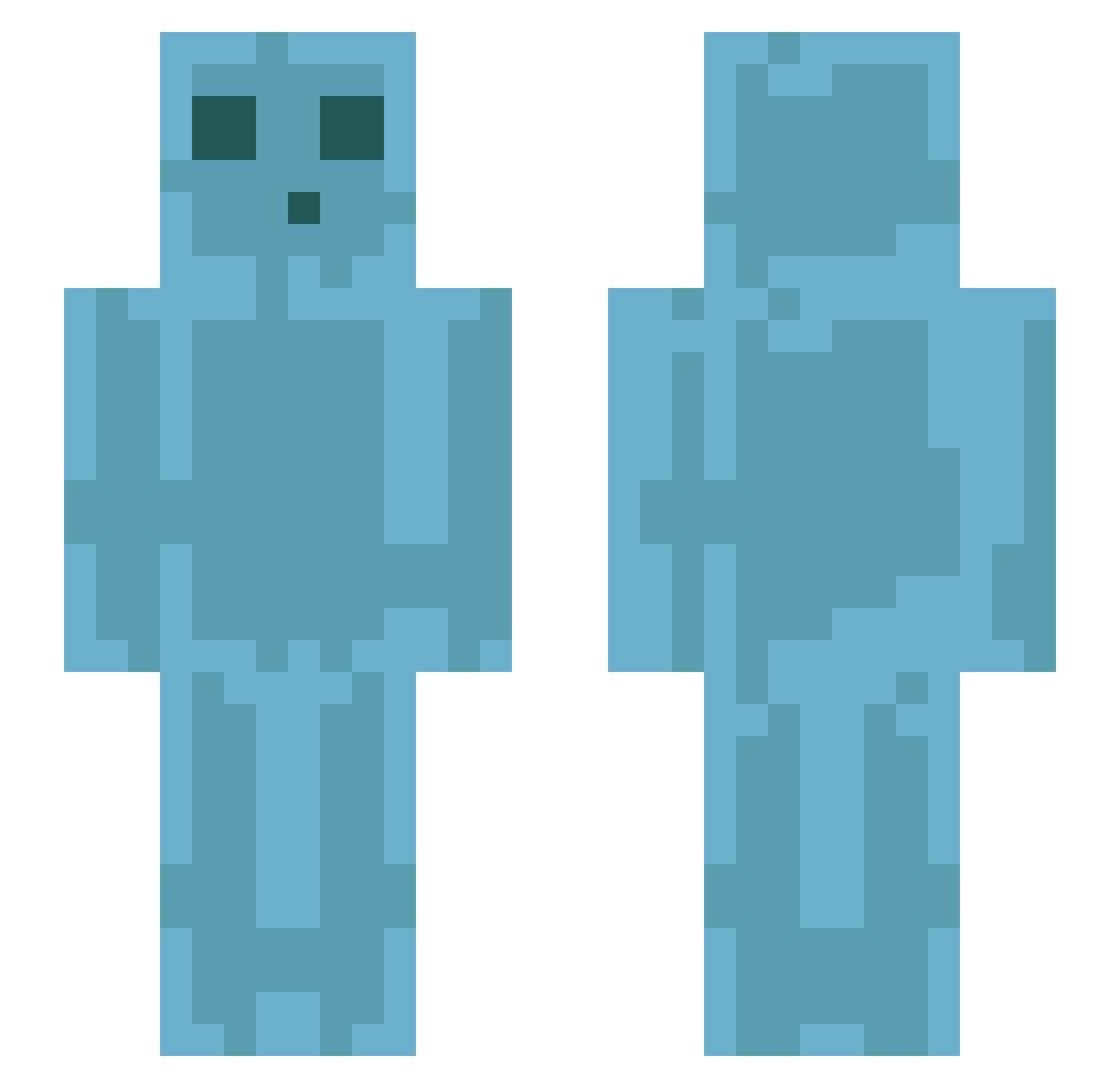 Jothless Minecraft skin, front and back view