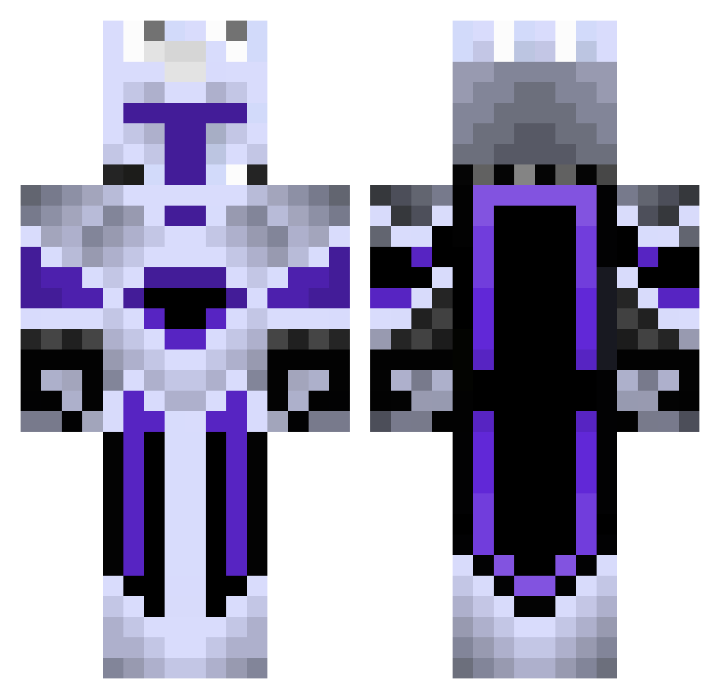 WardenOne Minecraft skin, front and back view