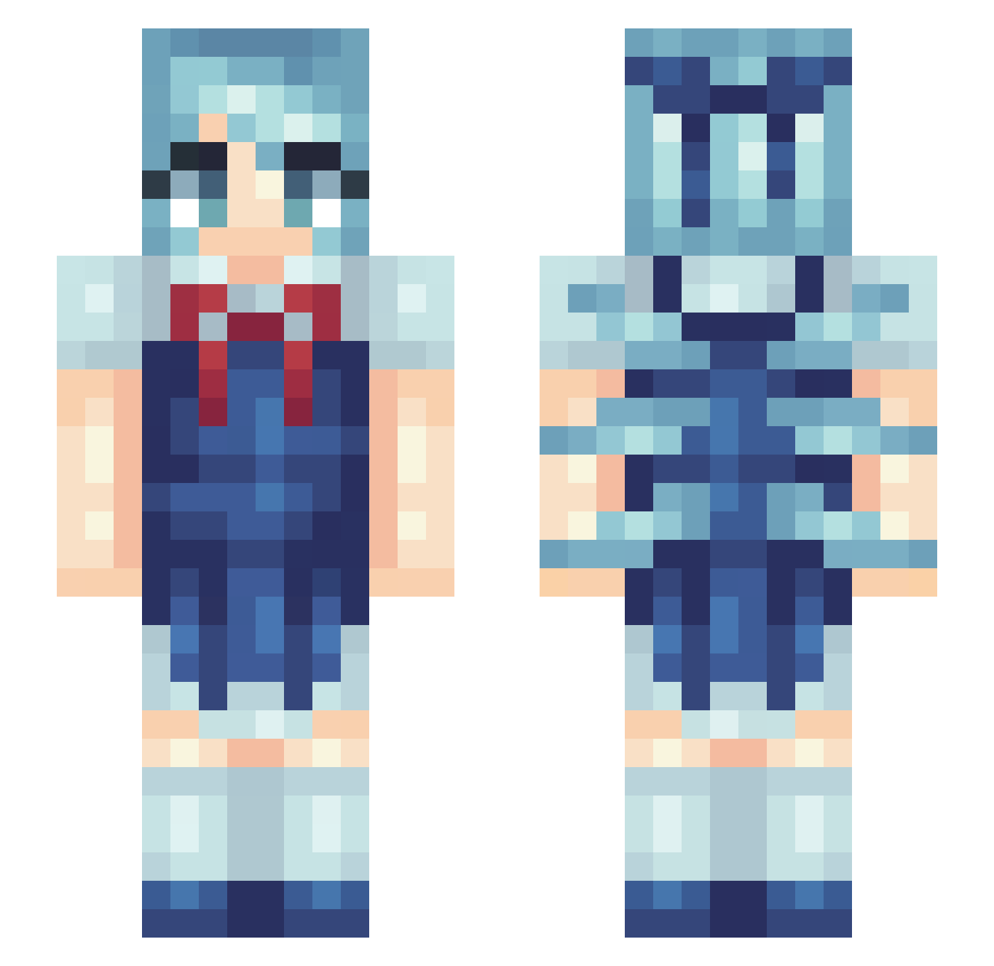 Pepsimastermind Minecraft skin, front and back view