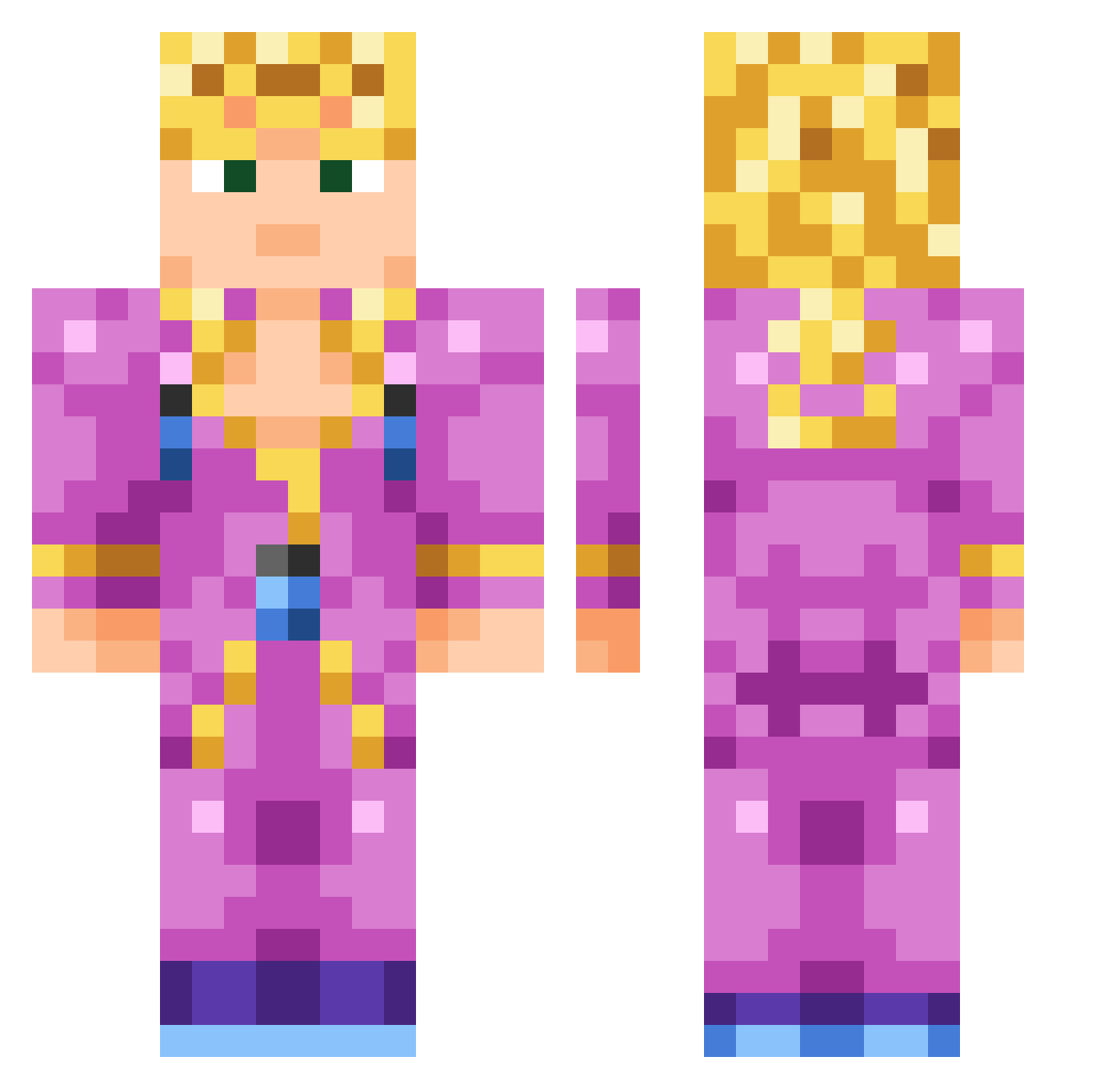 stelimus Minecraft skin, front and back view
