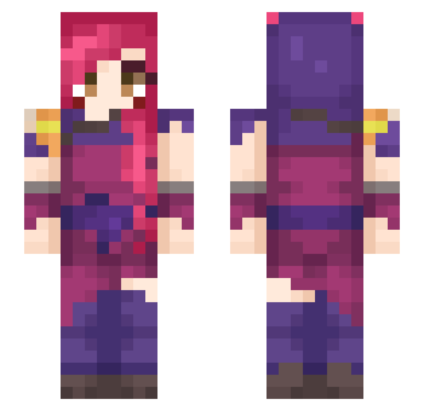 VapeWizard Minecraft skin, front and back view