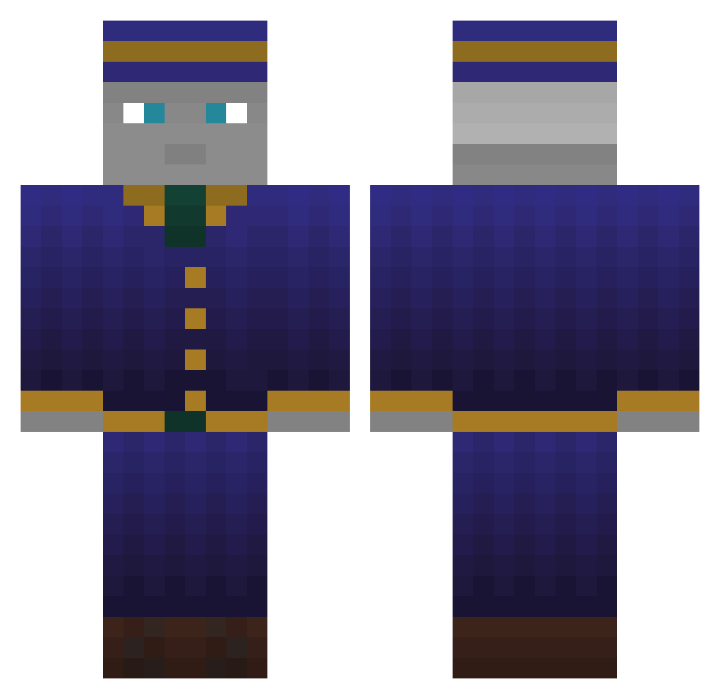 SilverGallium Minecraft skin, front and back view