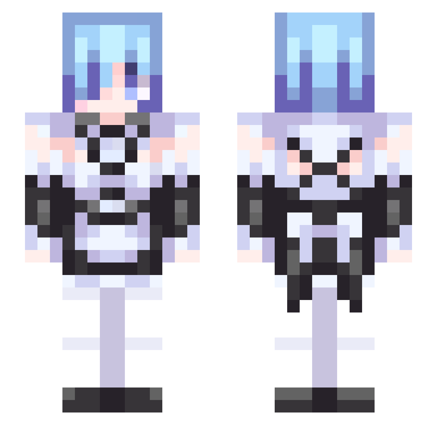 long_int Minecraft skin, front and back view