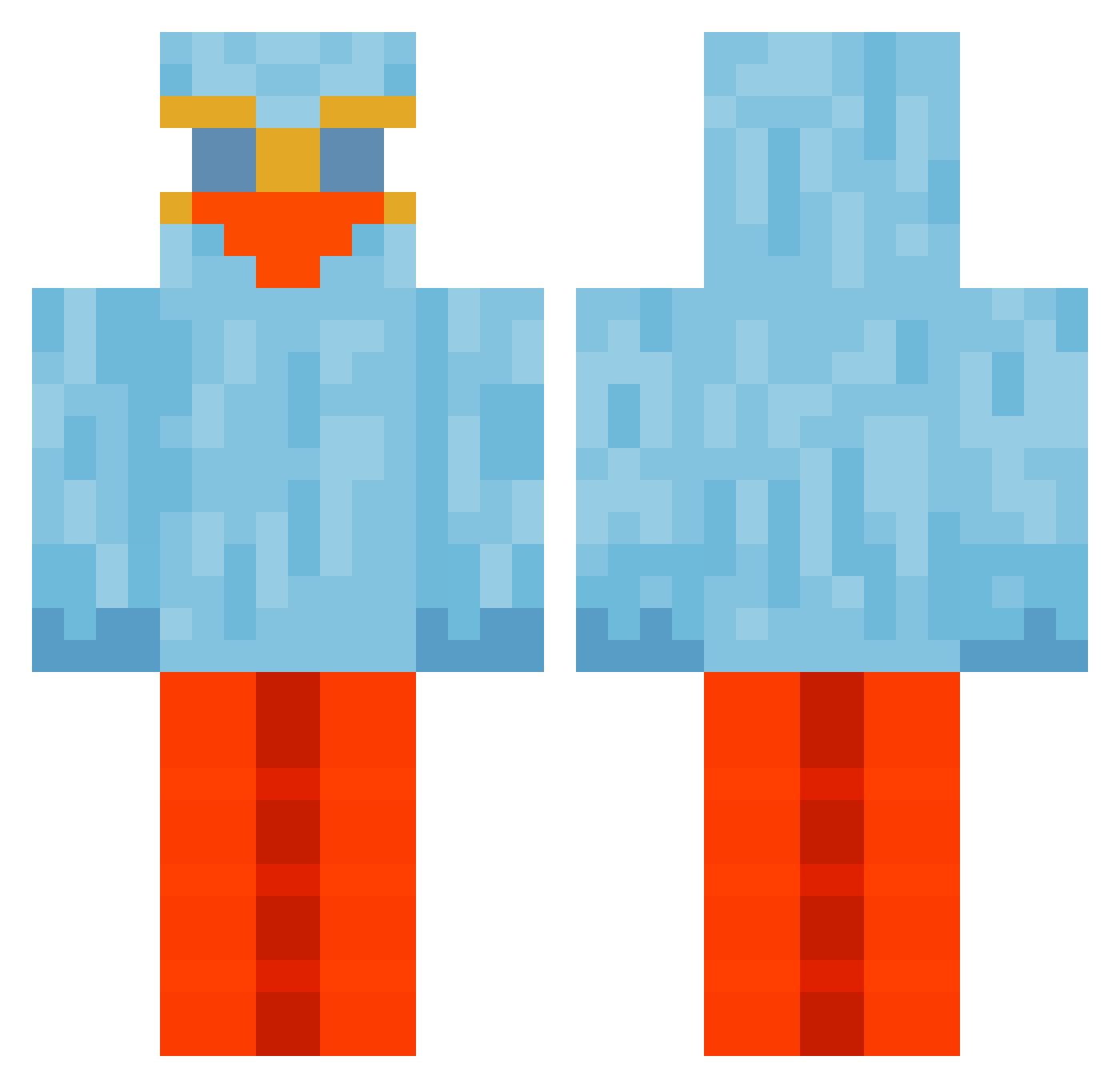 HutsDeNiffo Minecraft skin, front and back view