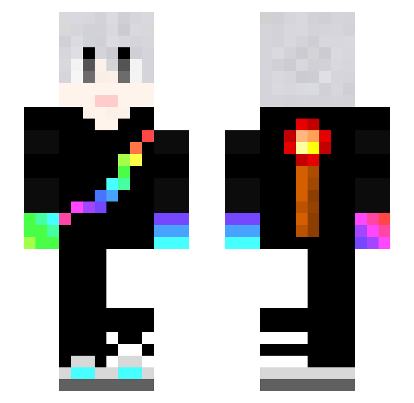 Pidan Minecraft skin, front and back view