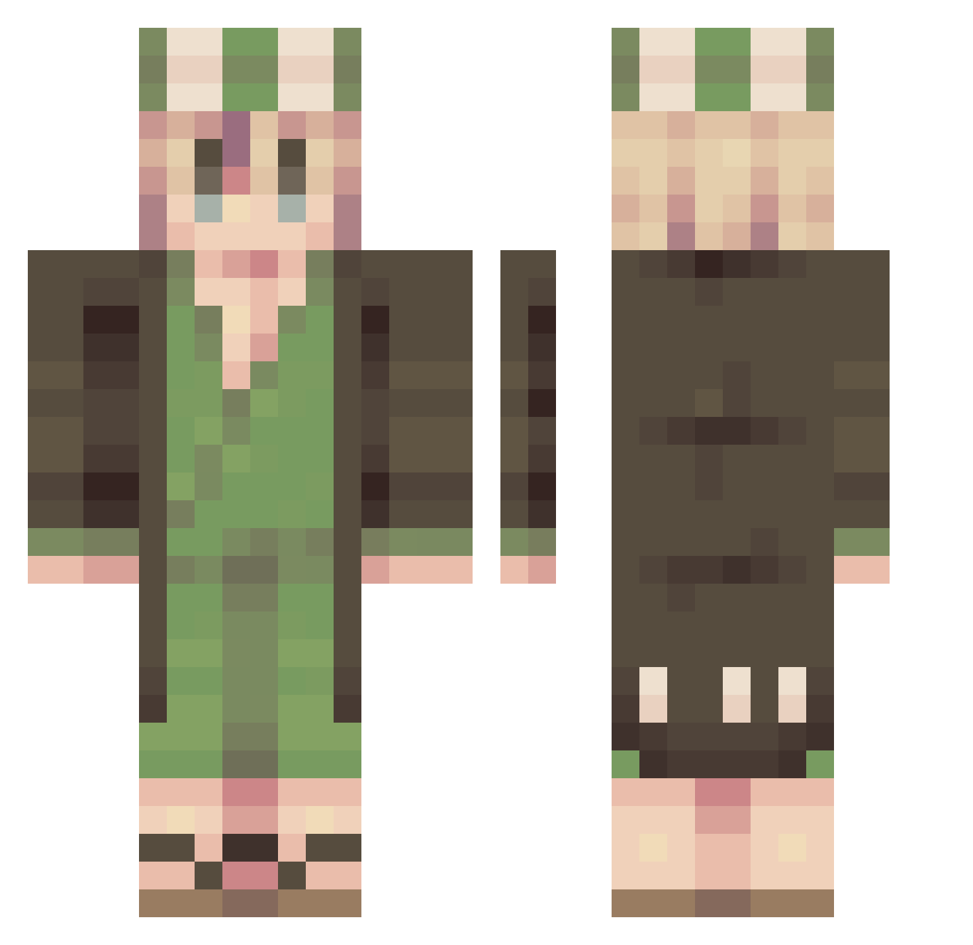 mathic_ Minecraft skin, front and back view